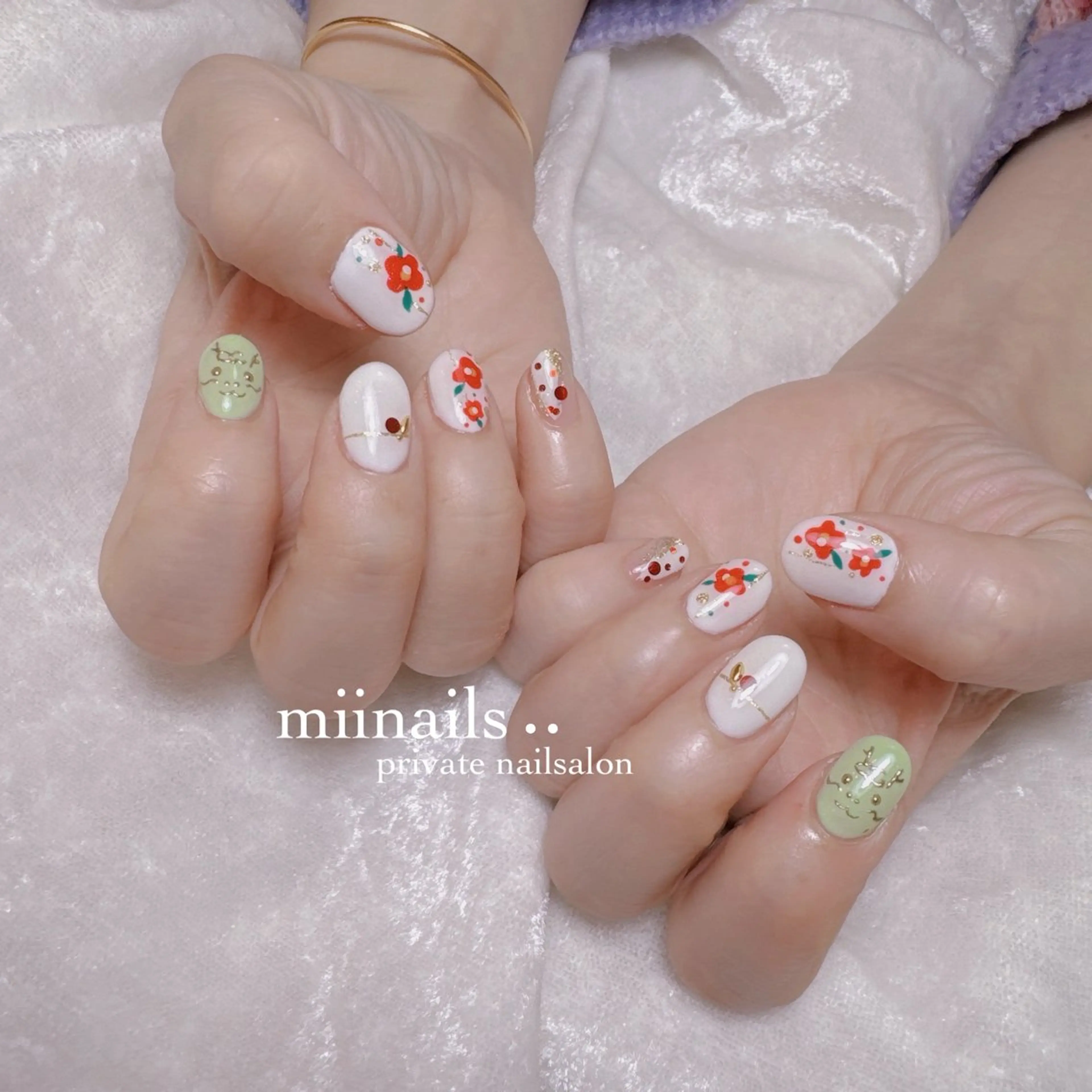 ネイル 韓国ネイル ワンホンネイル ハンドネイル nailsalon miinailsのネイルデザイン