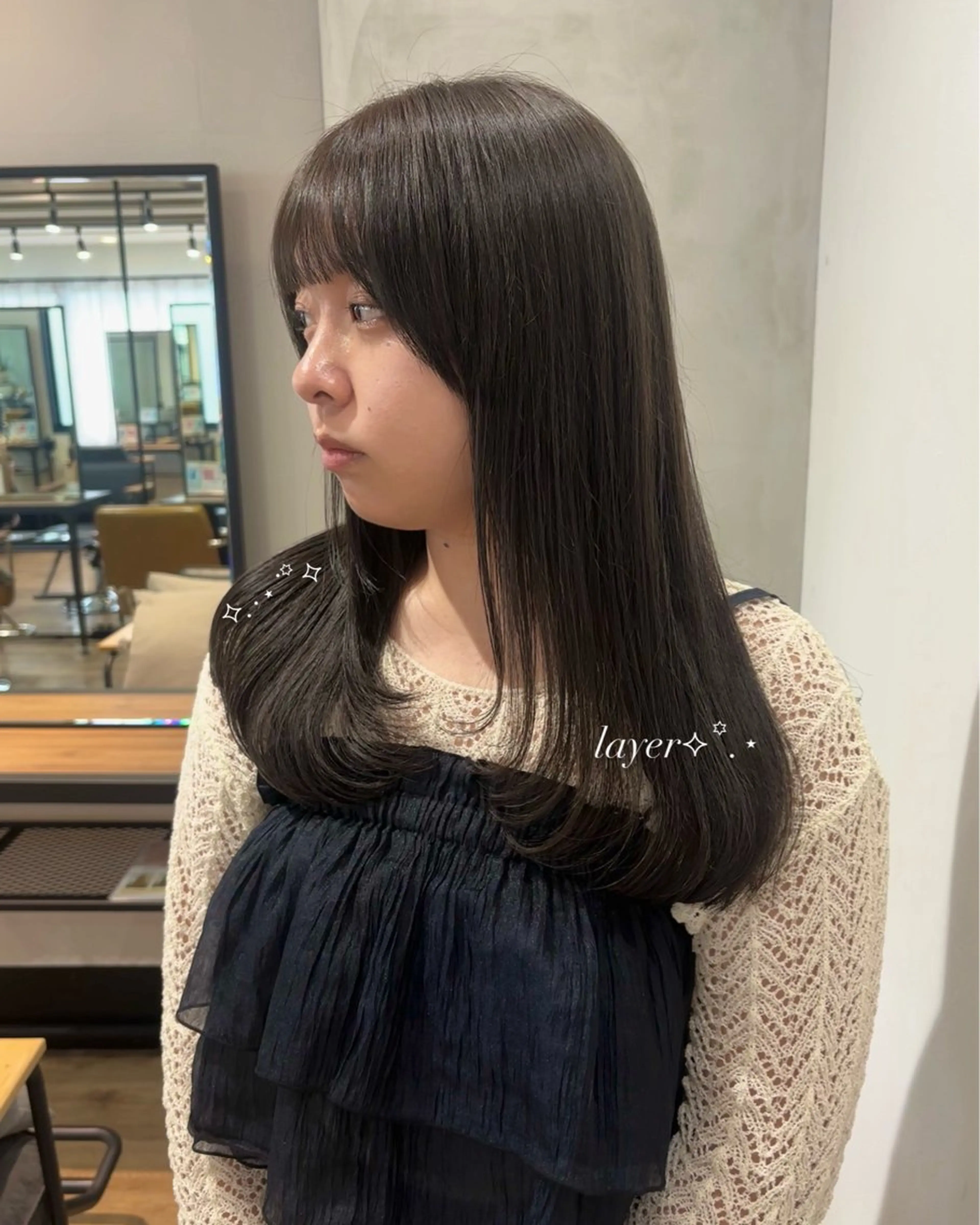 【ご新規様限定クーポン🎫♡】前髪、顔まわりカット+カラー🤎+トリートメント✨の写真