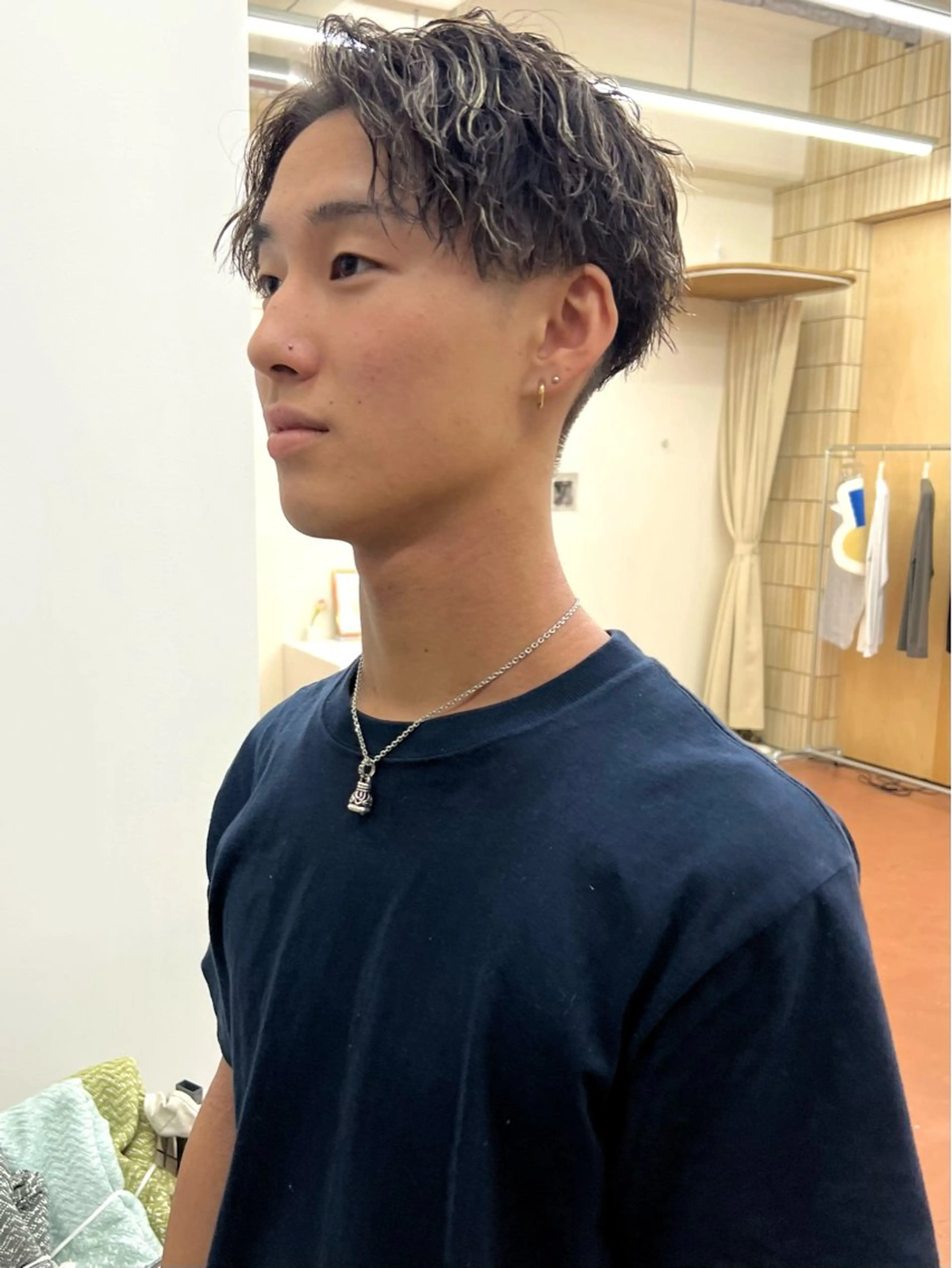 ショート カラー パーマ メンズ カット 矢場町/栄/上前津/ 佐藤祐希のヘアスタイル