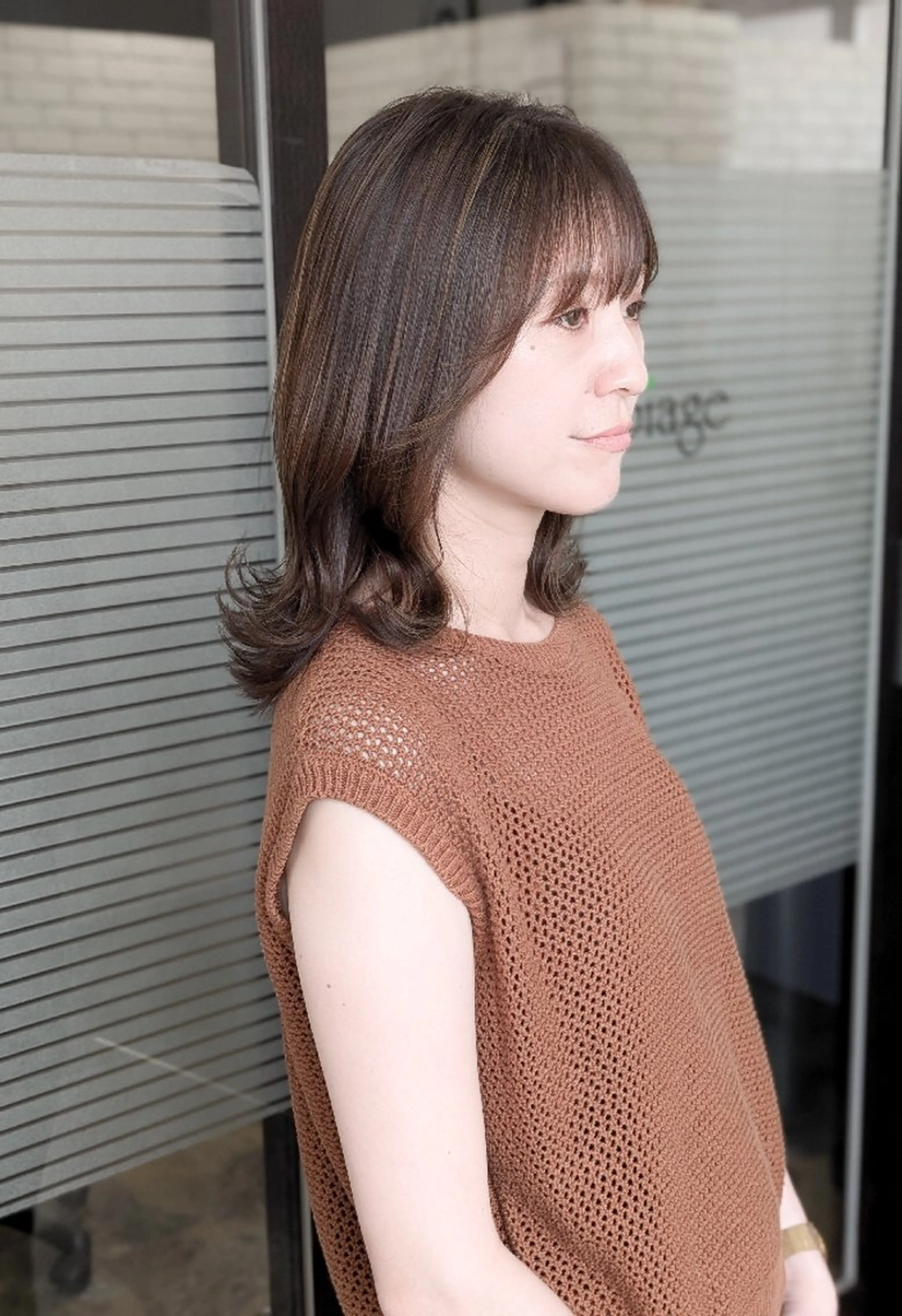 セミロング カラー ベージュカラー ハイライトカラー ハイライト カット ヘアカラー sepiage trois所属・酒井 亜希のヘアスタイル