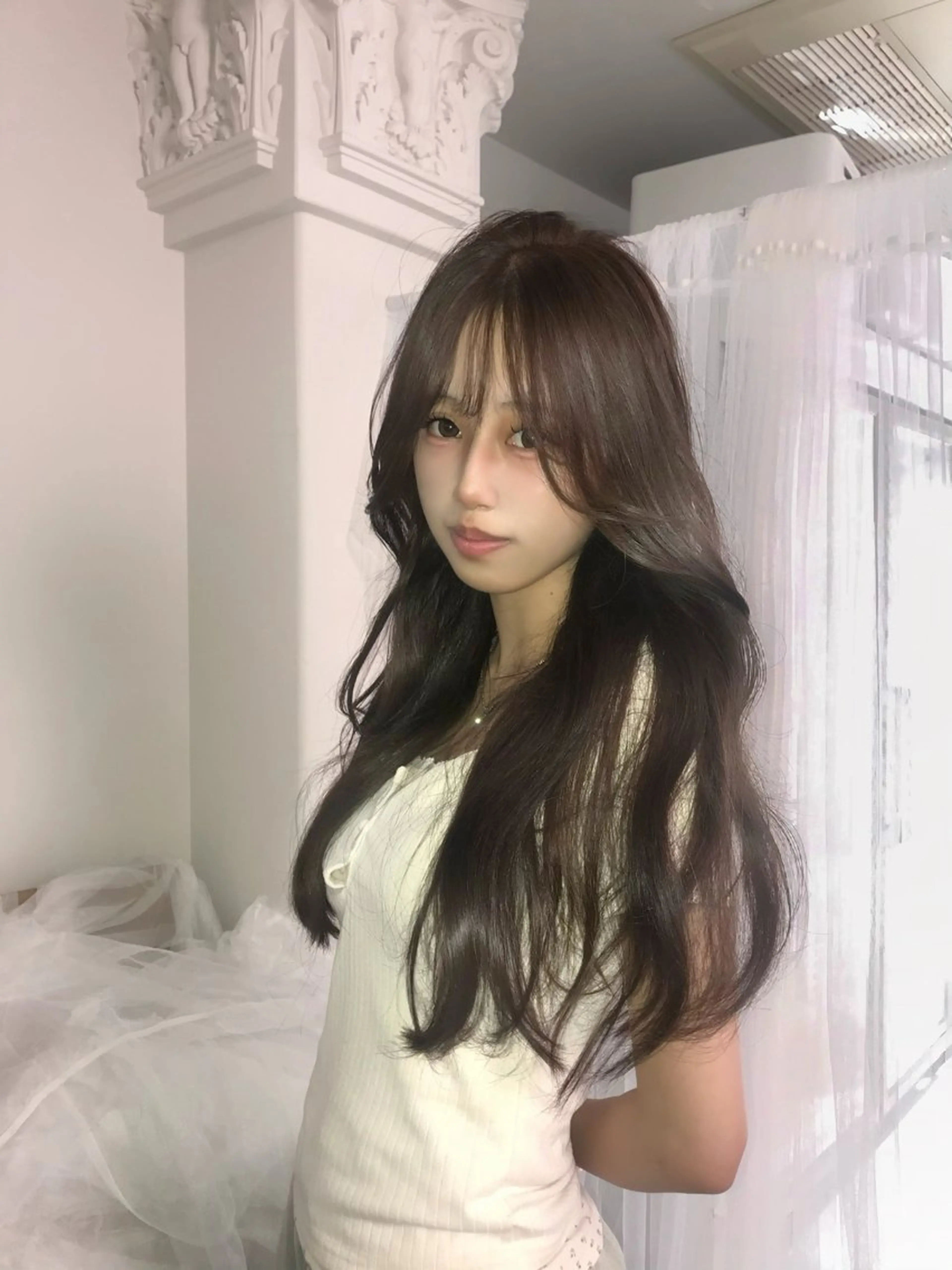 ロング カラー ロング ヘアカラー トリートメント ヘッドスパ ヘアセット HARUNA/原宿/ デザイン/カットのヘアスタイル