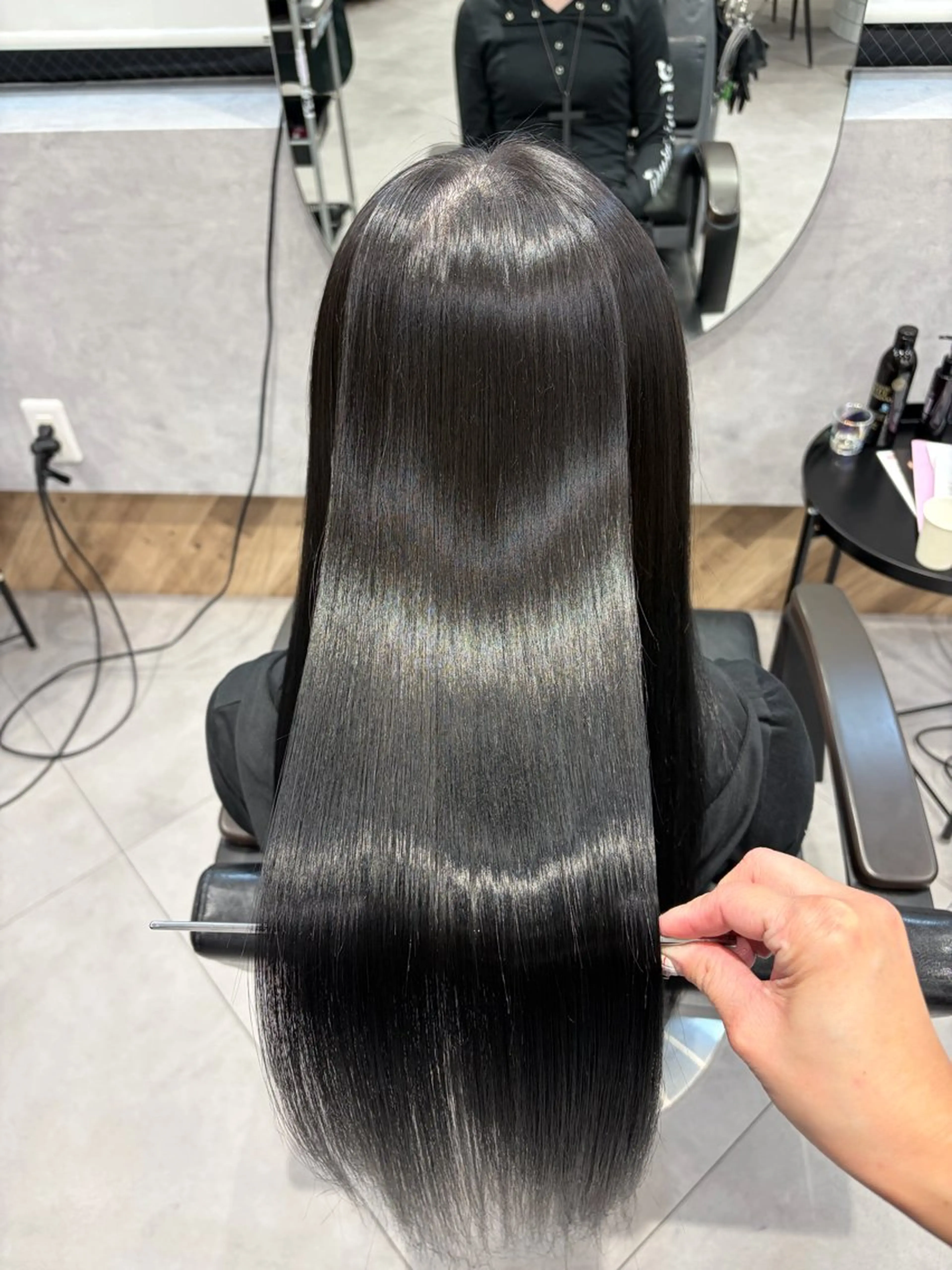 ロング カット 縮毛矯正 トリートメント 柴田樹/大人可愛い 艶髪カラー/髪質改善のヘアスタイル