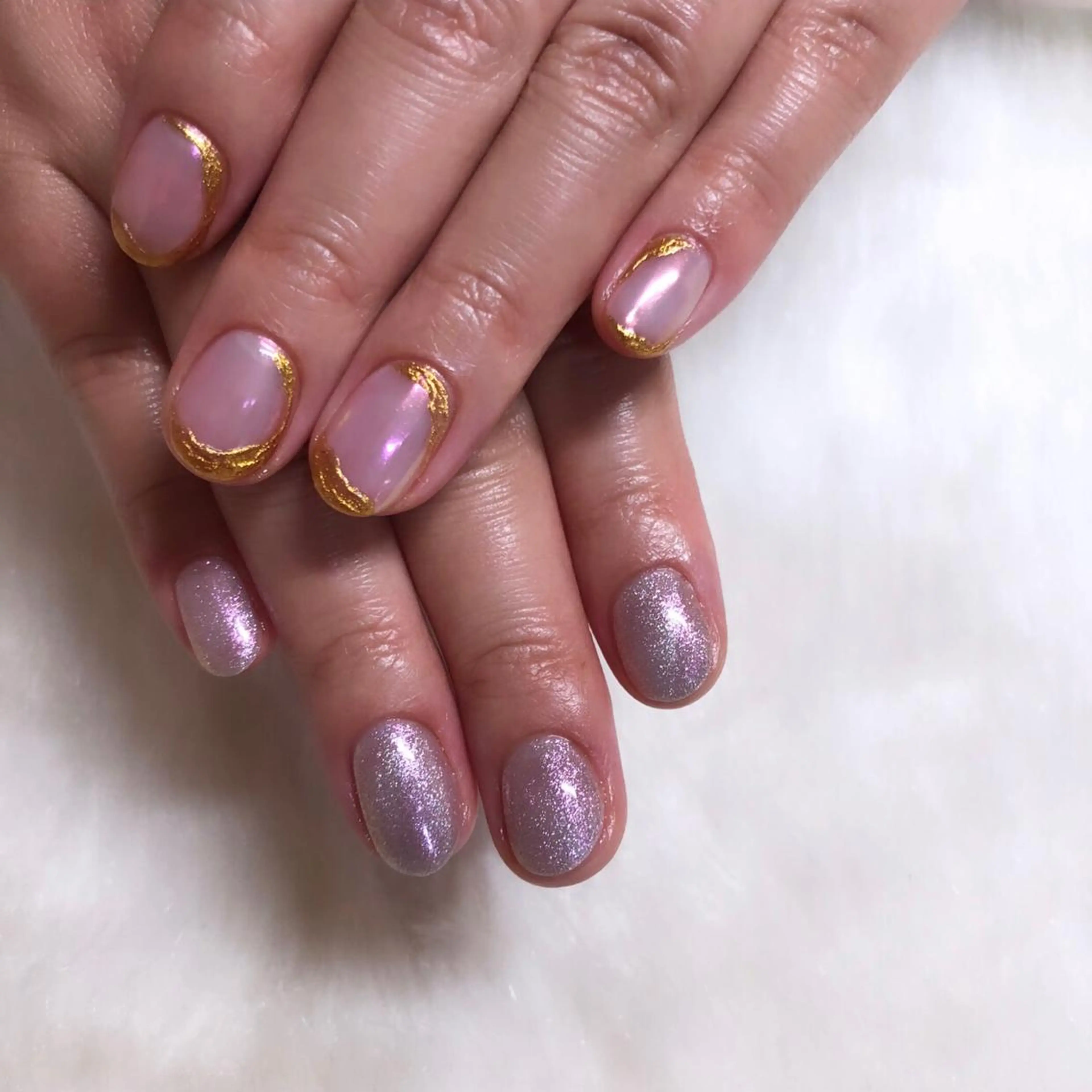 ネイル マグネットネイル ミラーネイル 春ネイル ハンドネイル フットネイル ハンドケア Nes.Nail所属・Miyagi Asamiのネイルデザイン