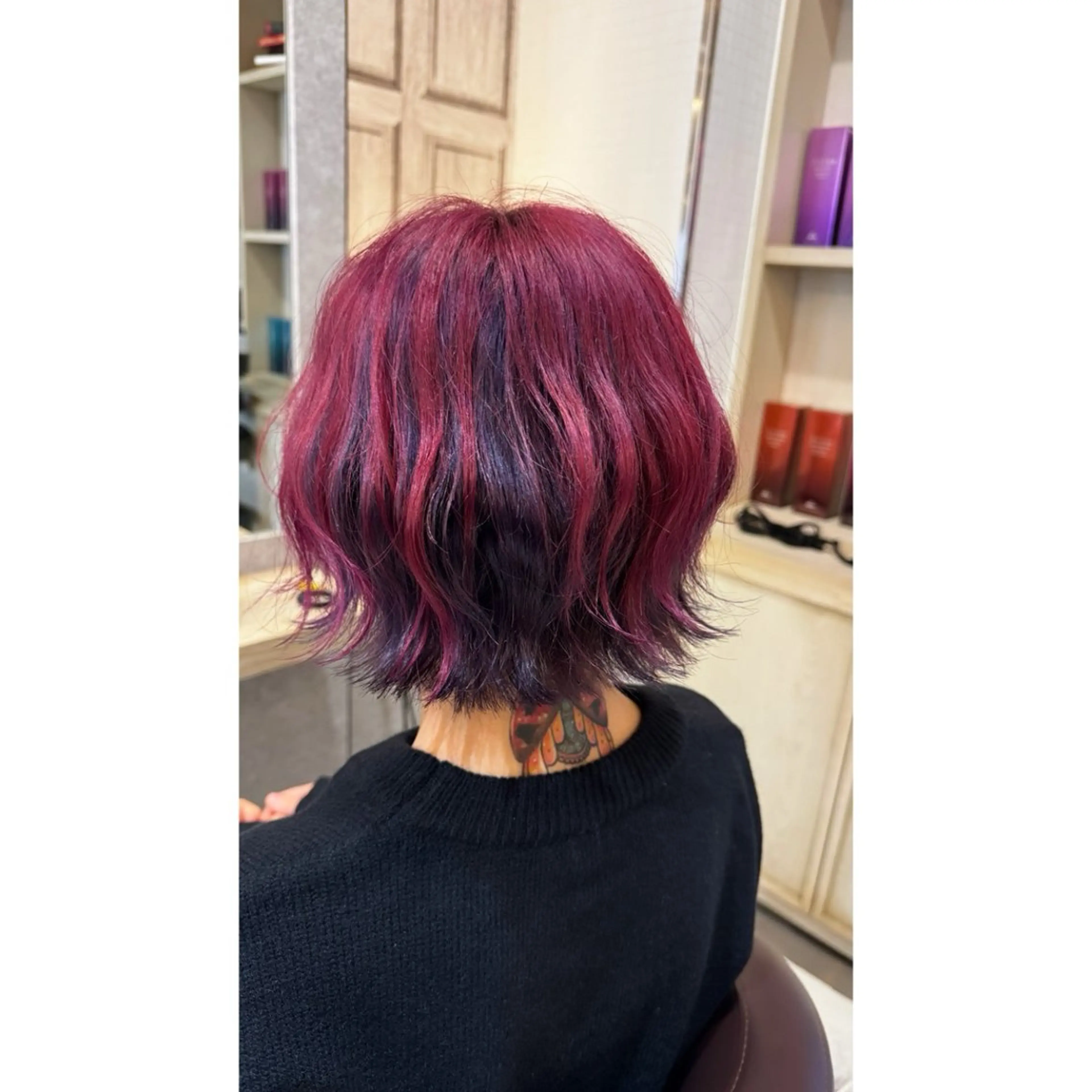 ミディアム カラー ブリーチ デザインカラー カット ヘアカラー トリートメント beaute錦糸町 🦖⋆͛yuka💚のヘアスタイル