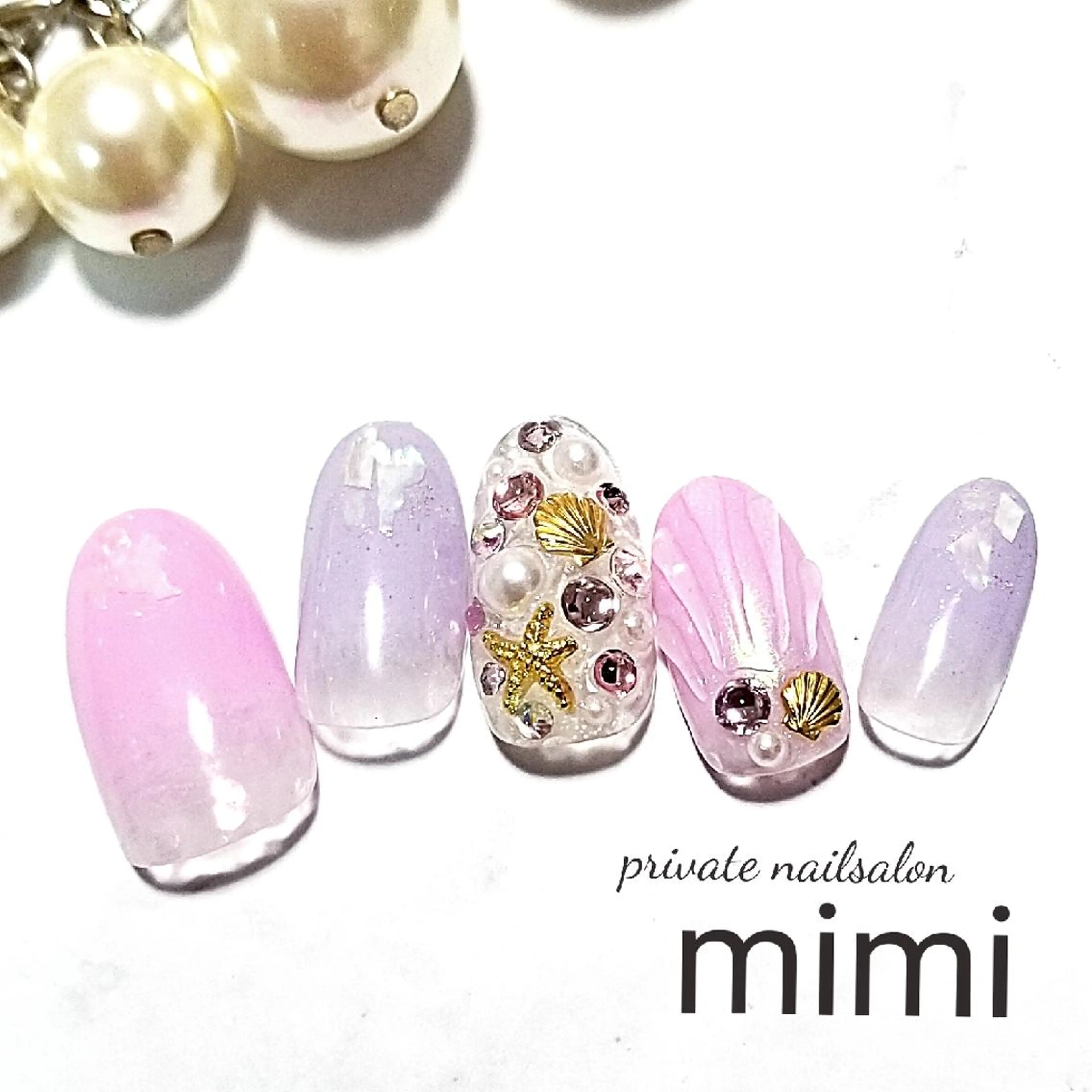 ネイル ピンク パープル 博多ネイル ｍｉｍｉのネイルデザイン