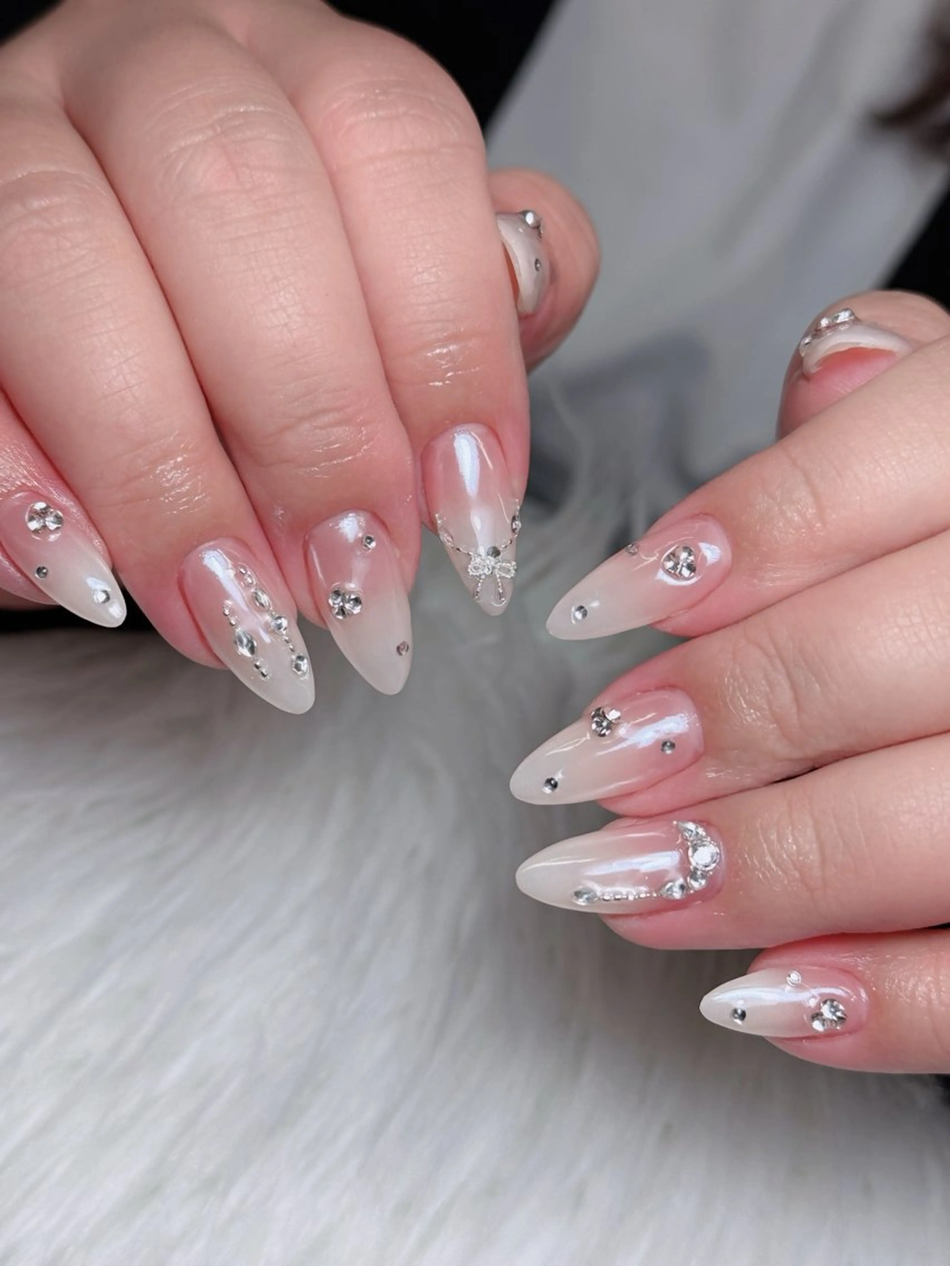 ネイル オーロラネイル チークネイル 長さ出し フレンチネイル ハロウィン ハンドネイル Lumi Nail 新大久保3‘のネイルデザイン