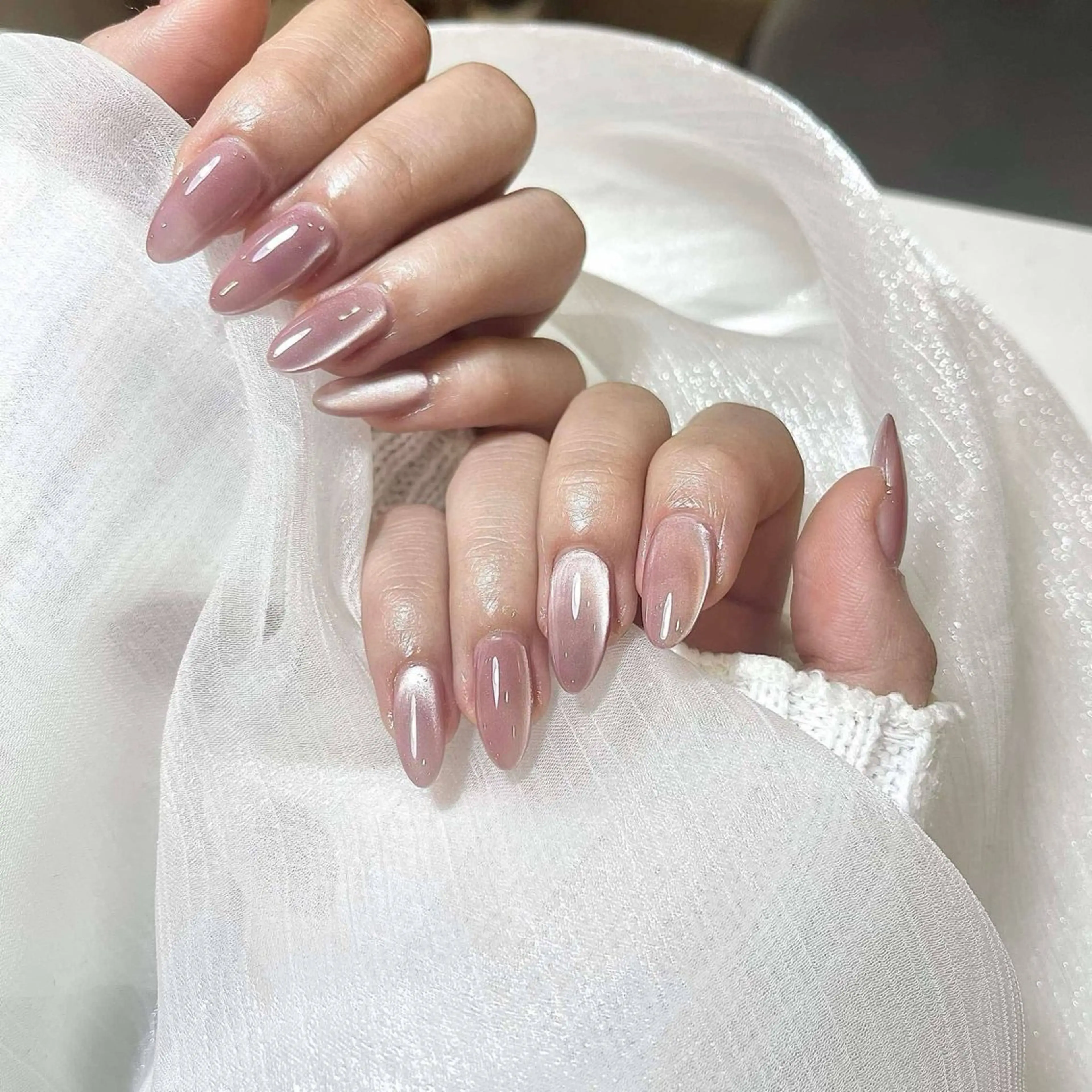 ネイル ブルー カジュアル ニュアンスネイル ショートネイル 夏ネイル ハンドネイル ハンドケア Yuzuchi Nailのネイルデザイン