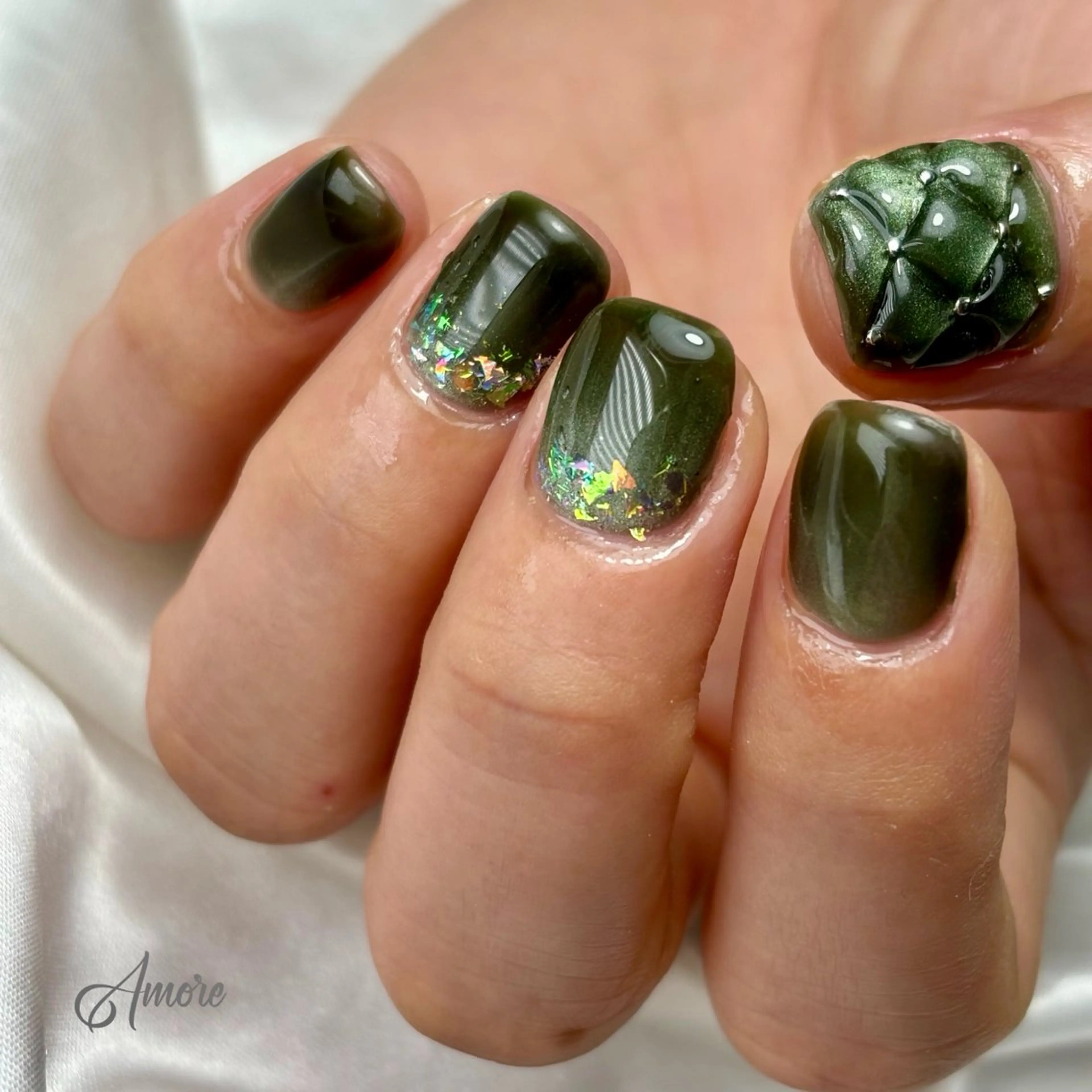 ネイル ジェルネイル キラキラネイル 韓国ネイル マグネットネイル パラジェル You kyehwaのネイルデザイン