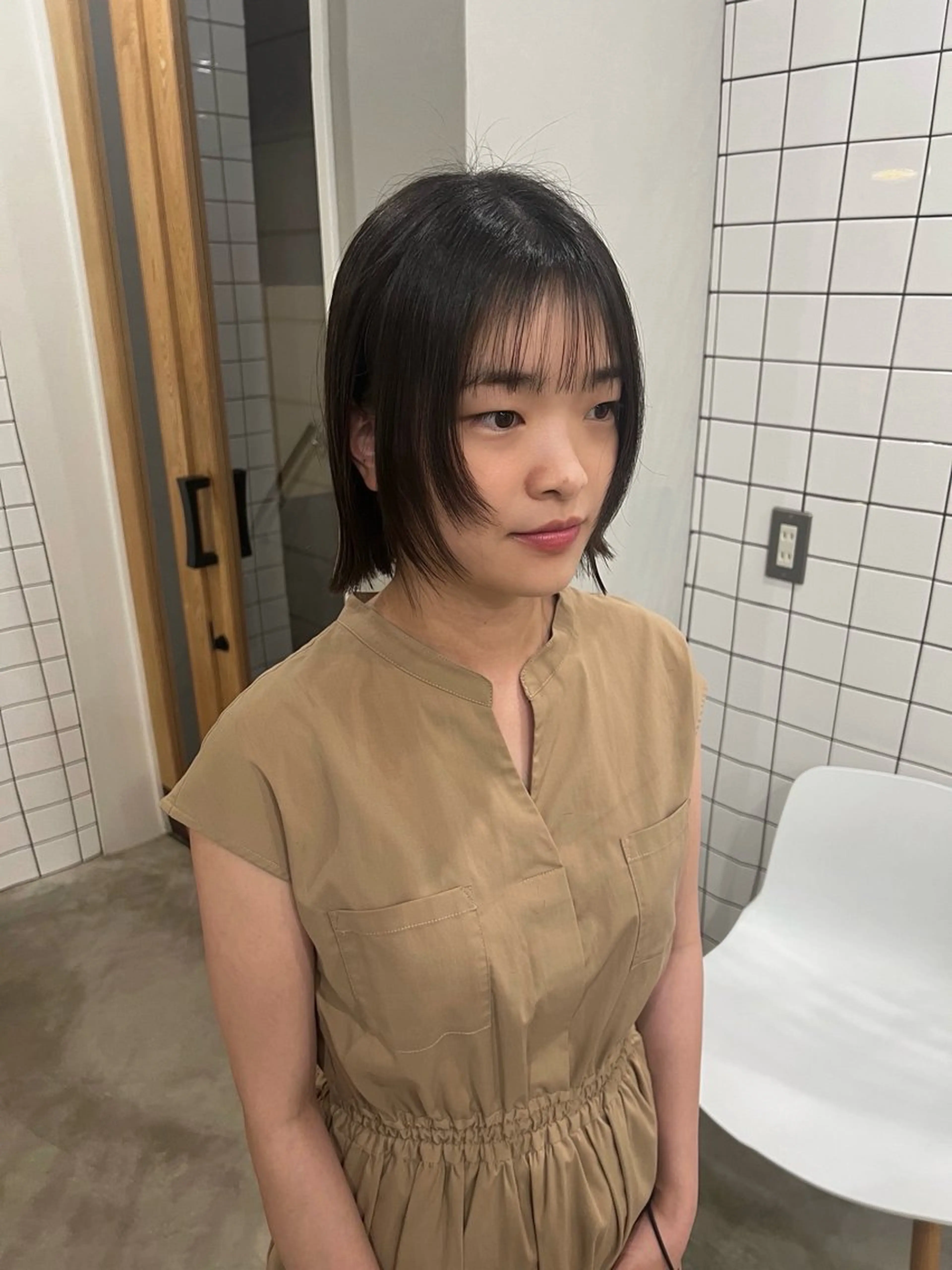 ショート ボブ 顔まわりレイヤー 顔周りカット レイヤーカット Rondo.Hair所属・西山 幸奈のヘアスタイル