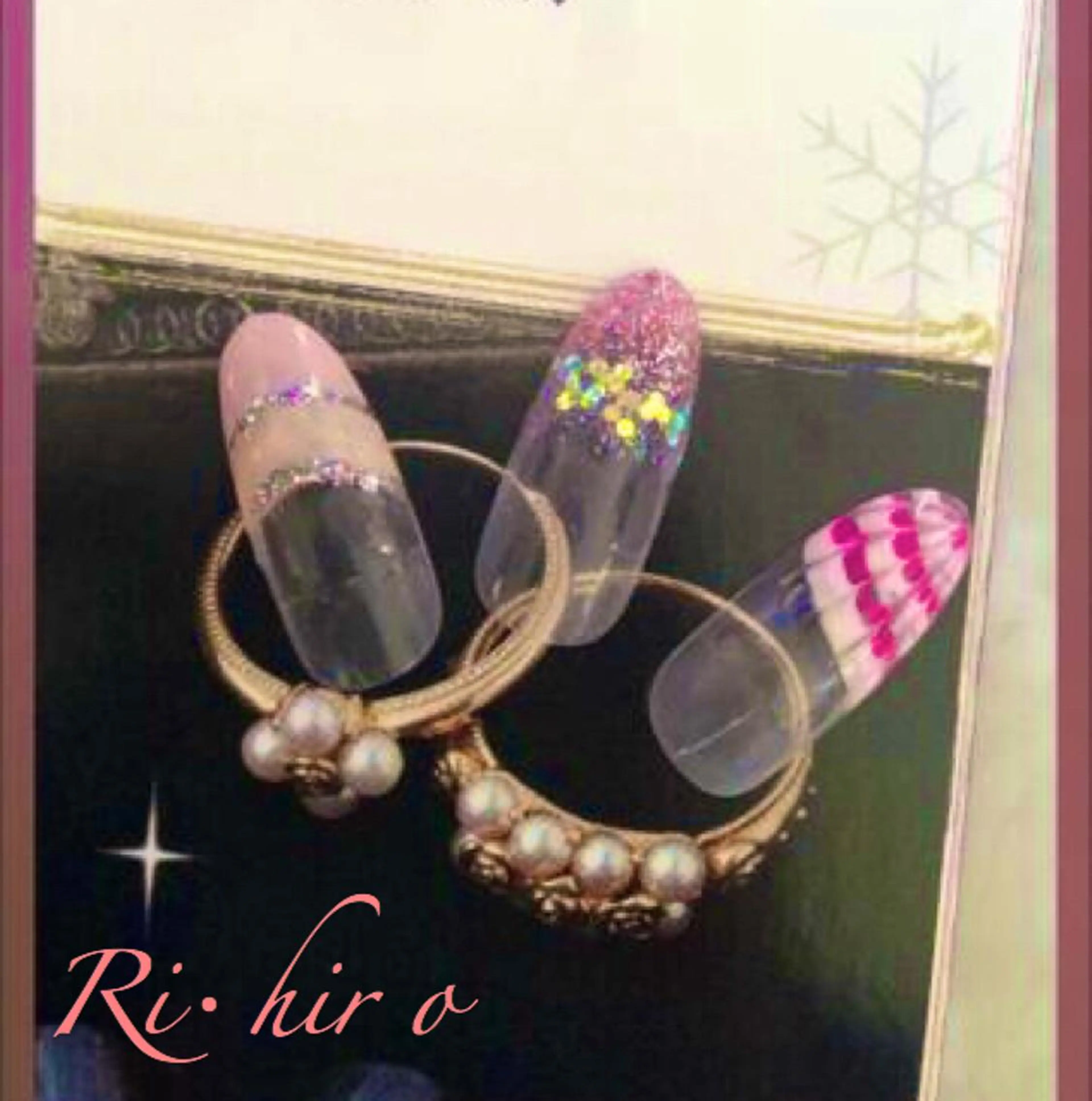 ネイル アートネイル ピンク ネイル＆フラワーサロン〜Ri✦hiro〜鳥栖店所属・HIRATA RIEのネイルデザイン