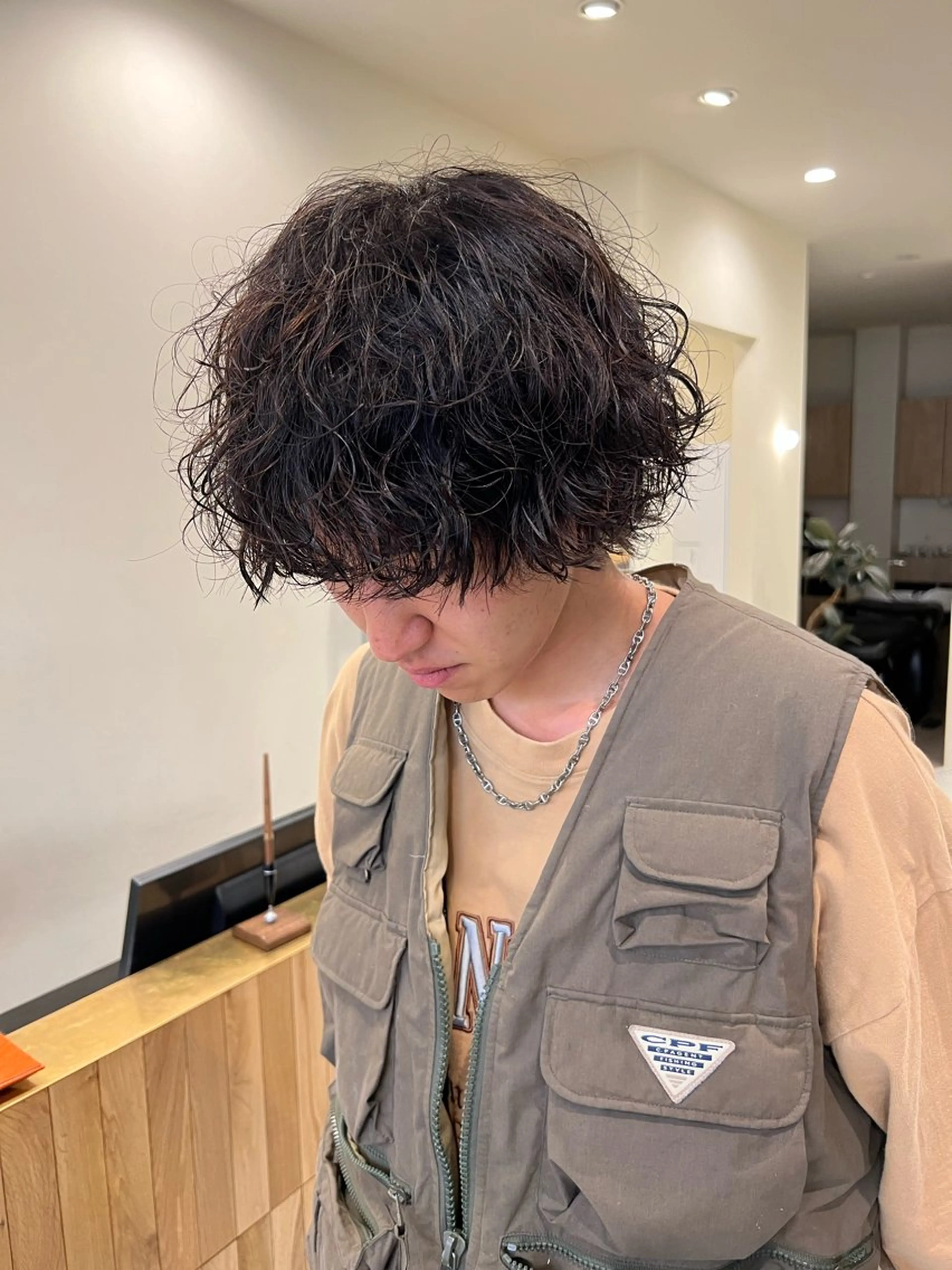 パーマ メンズ メンズパーマ スパイラルパーマ belle   表参道　terrace所属・抜きっぱなしブロンド /ハイトーン/カナタのヘアスタイル