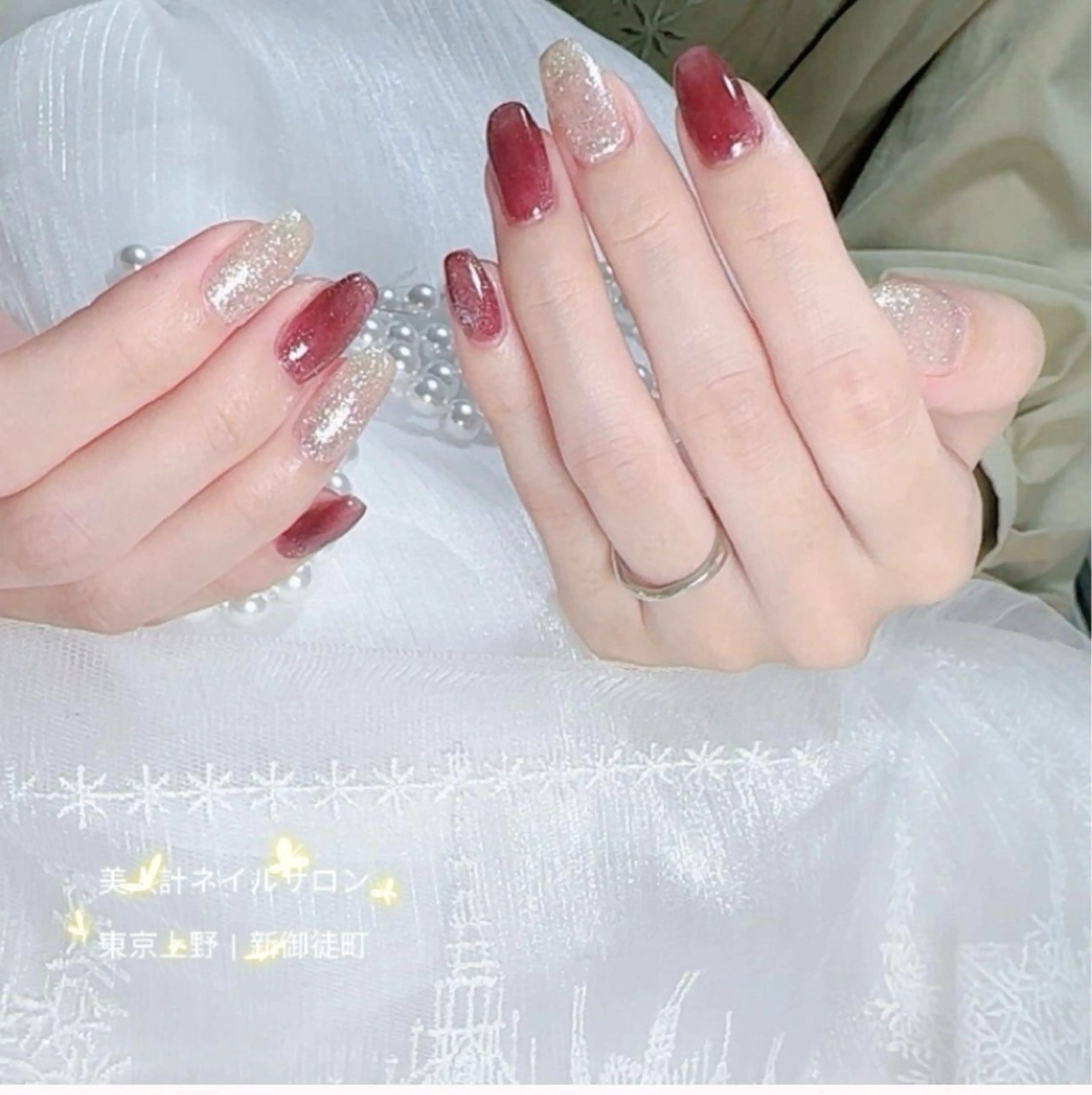 ネイル ラメ(グリッター) マグネットネイル ハンドネイル 美人計ネイルサロン所属・中山 美月のネイルデザイン