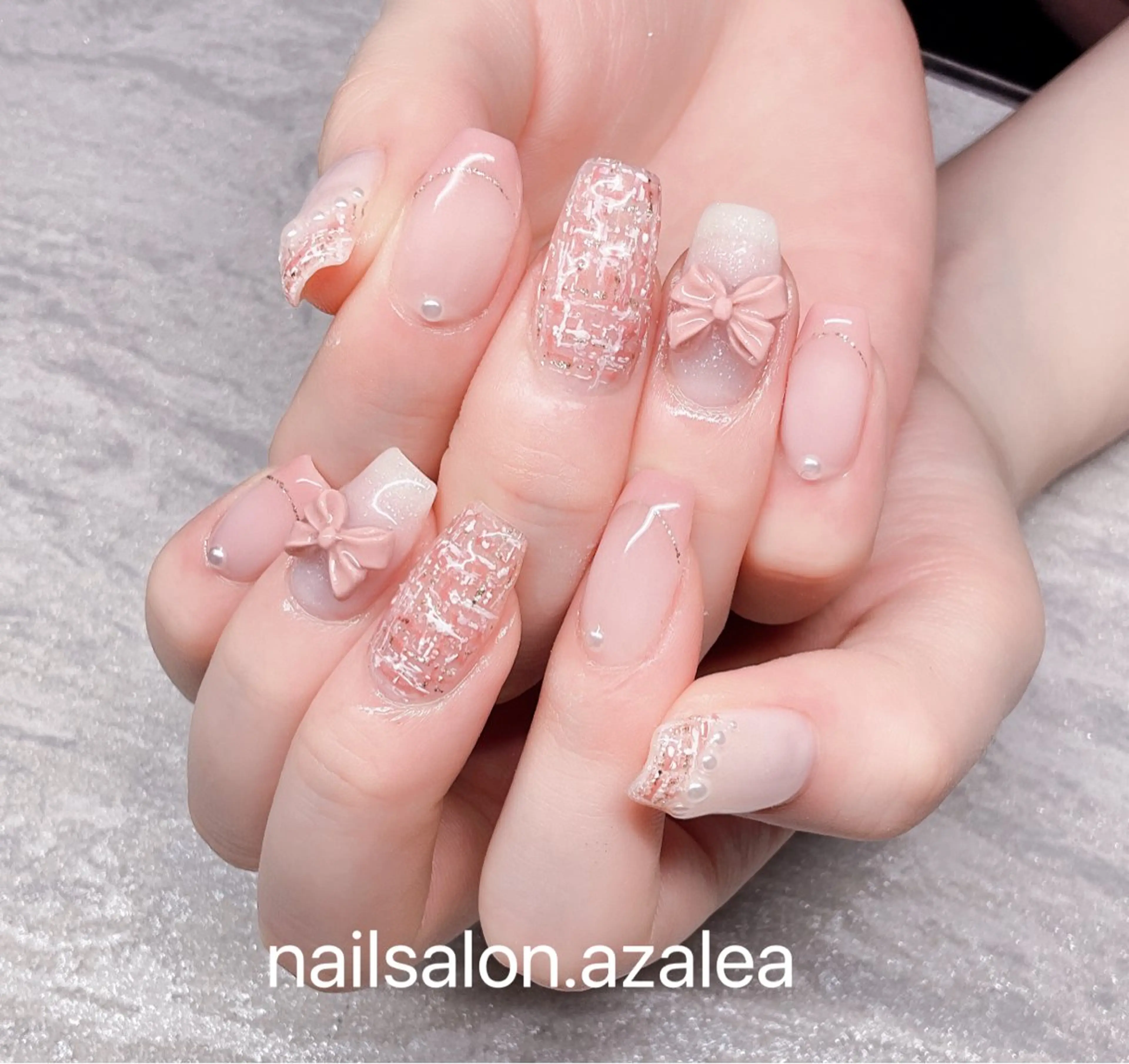 ネイル リボン ハンドネイル R inのネイルデザイン