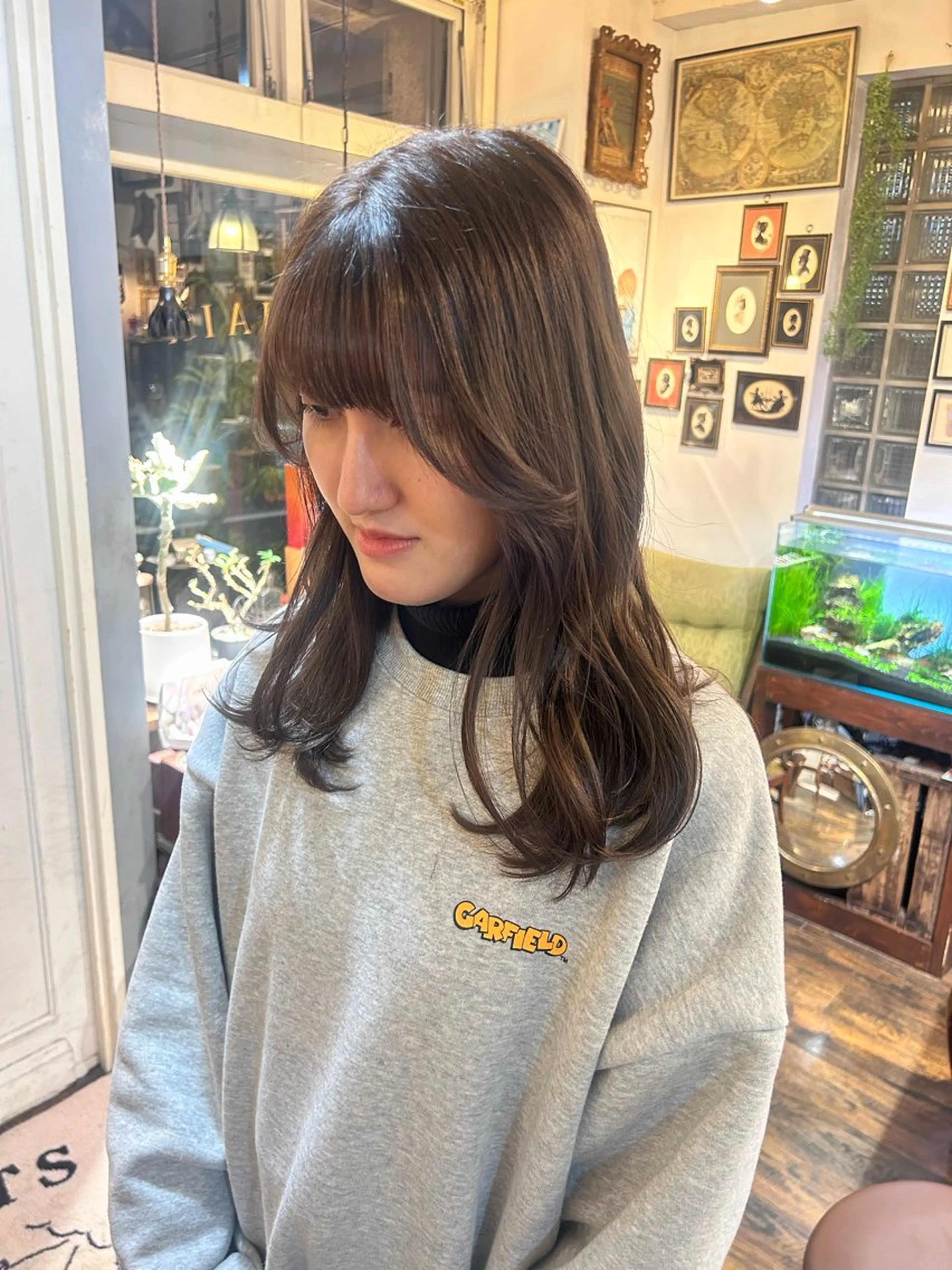 ロング カラー カット ヘアカラー トリートメント ヘッドスパ 清水千優/パーマ/透 明感カラー/メンズのヘアスタイル