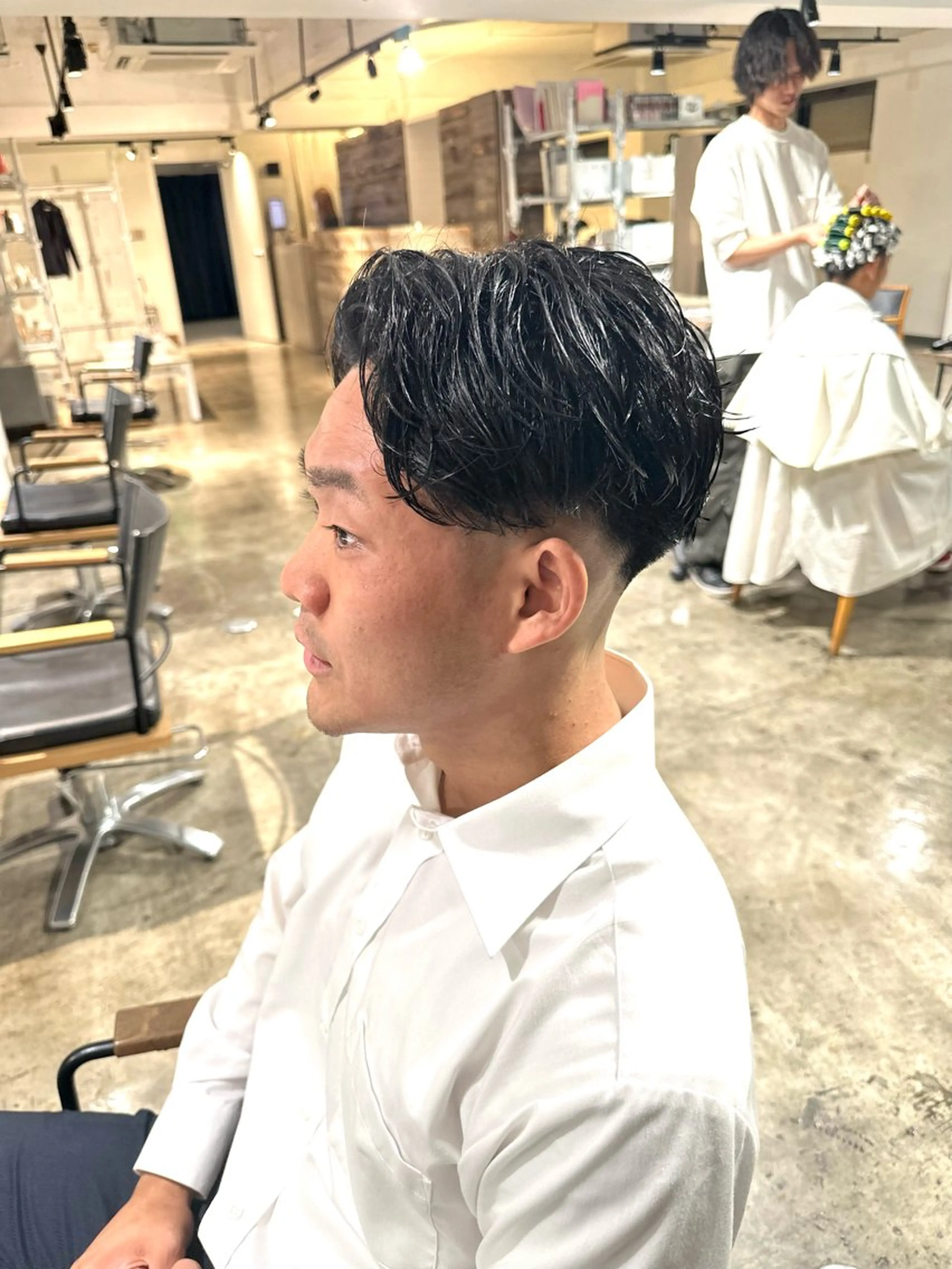 メンズ ビジネス フェードカット マッシュ メンズパーマ スキンフェード カット 骨格補正施術/メンズ 専門美容師/YUYAのヘアスタイル