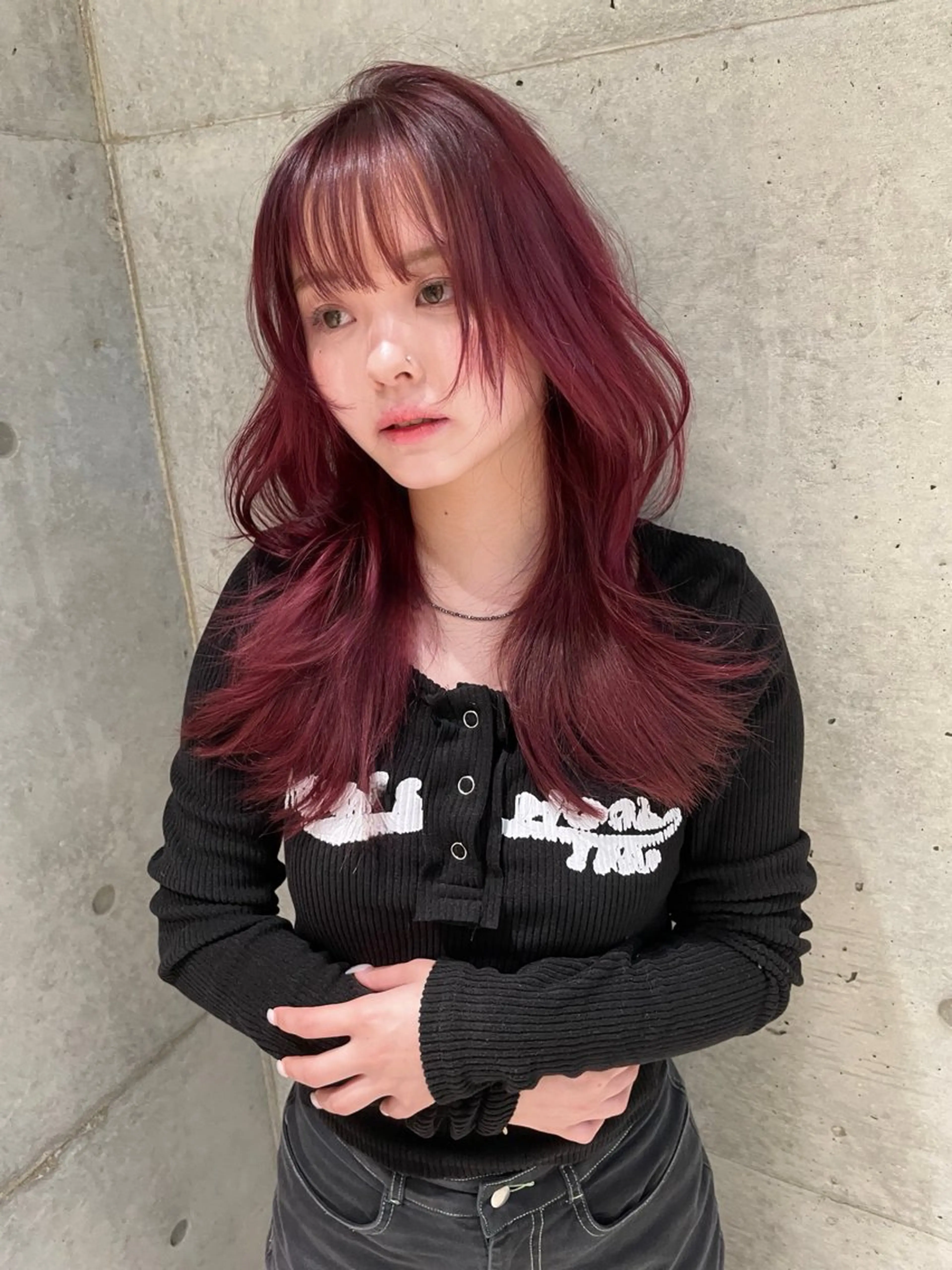 セミロング カット ヘアカラー トリートメント karin ボブハイトーンのヘアスタイル