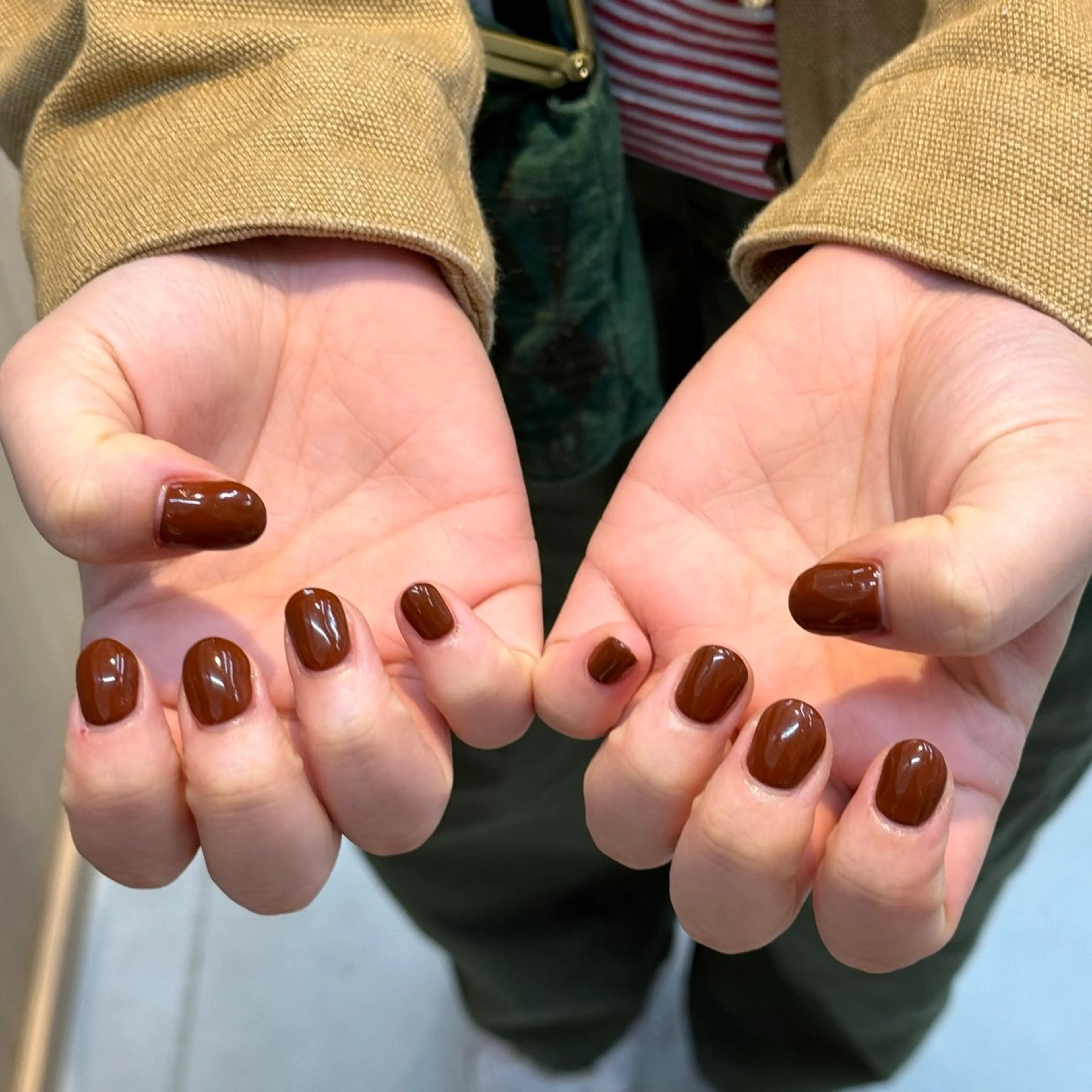 ネイル ブラウン ハンドネイル deg゜ sakiのネイルデザイン