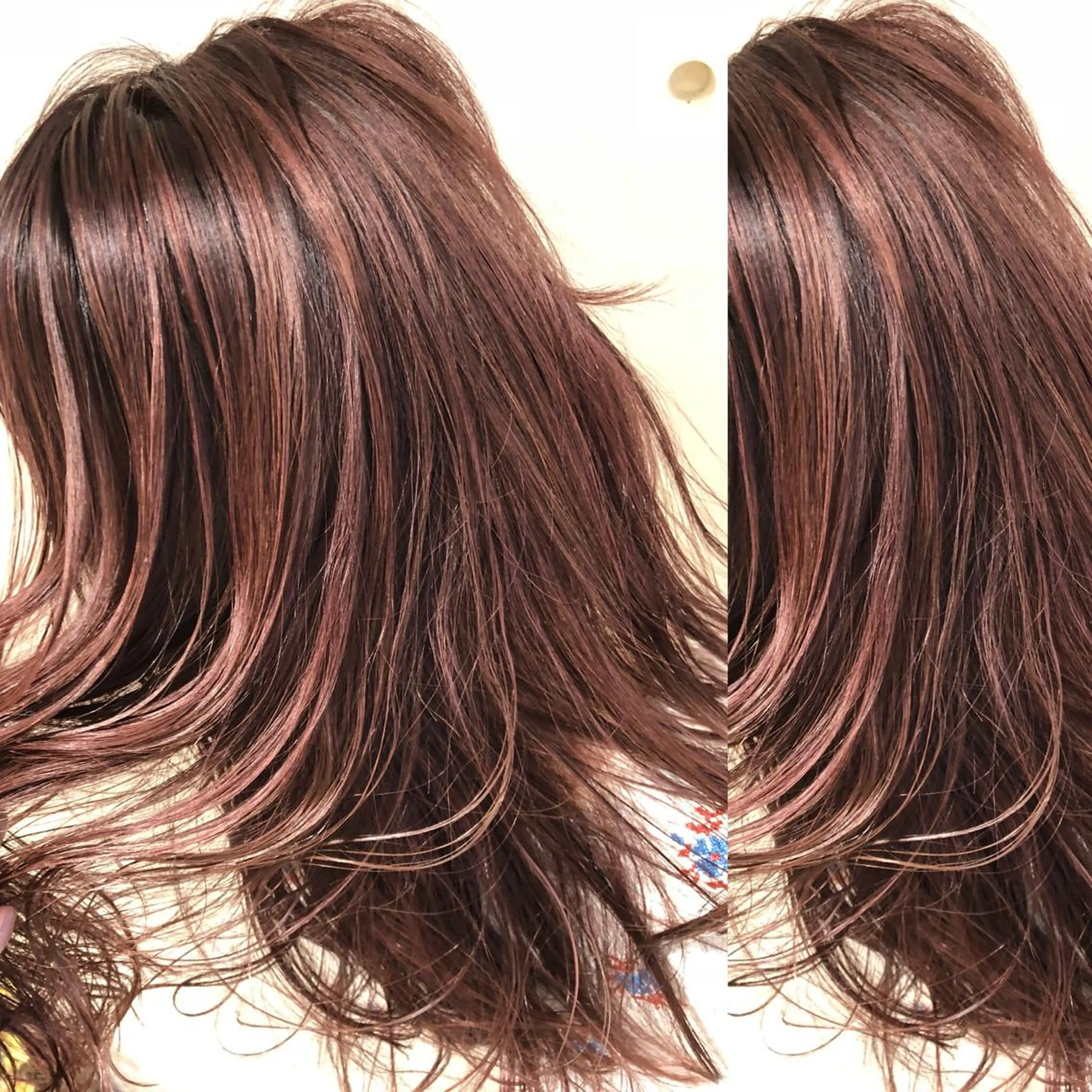 セミロング カラー パーマ ヘアアレンジ ベージュカラー ブリーチ ボルドーカラー デザインカラー グラデーションカラー 【ツヤ髪美容師】 ツダケイスケのヘアスタイル