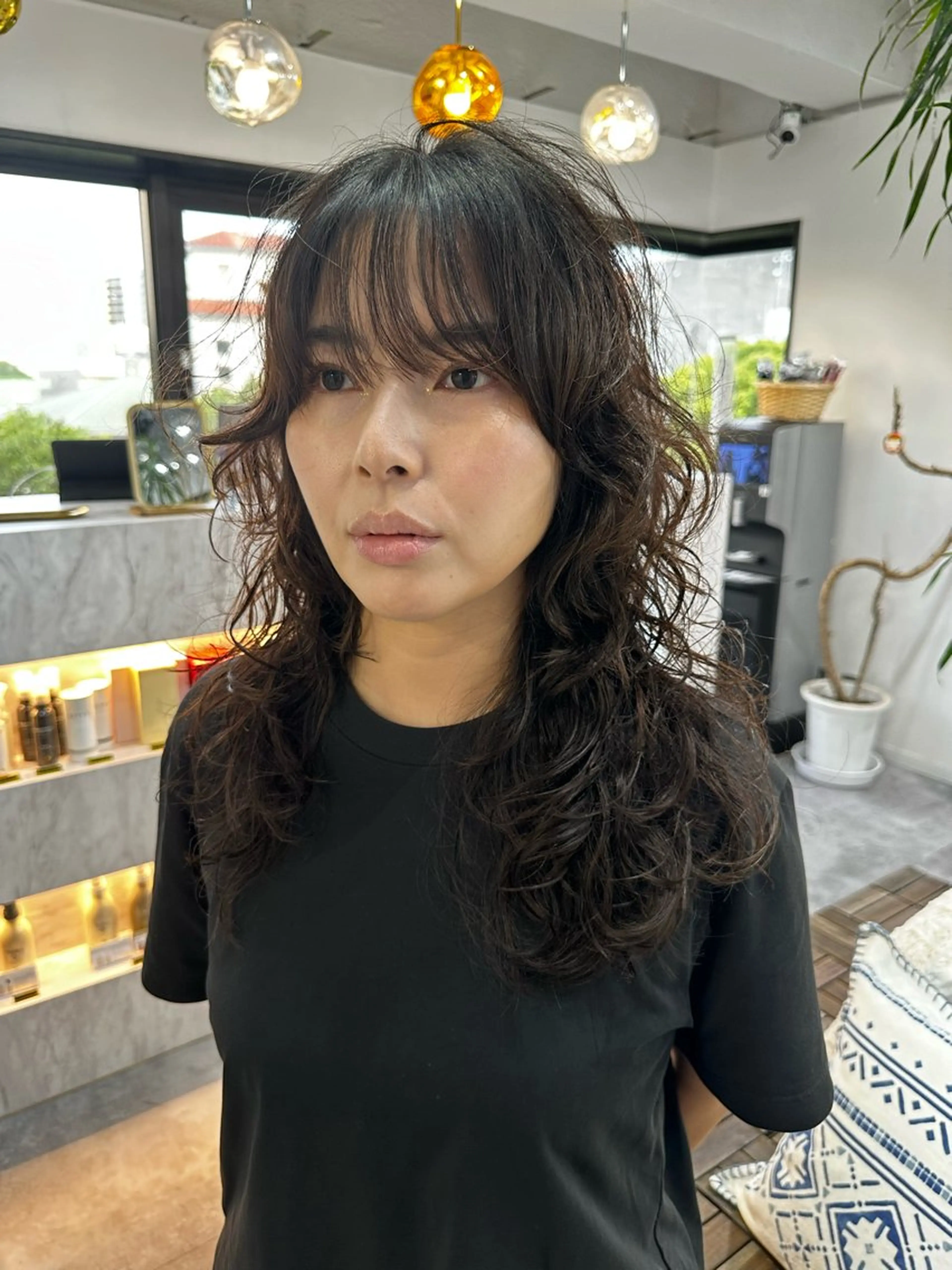 セミロング レイヤーカット カット パーマ 海外レイヤーカット 🇺🇸山村拓士のヘアスタイル