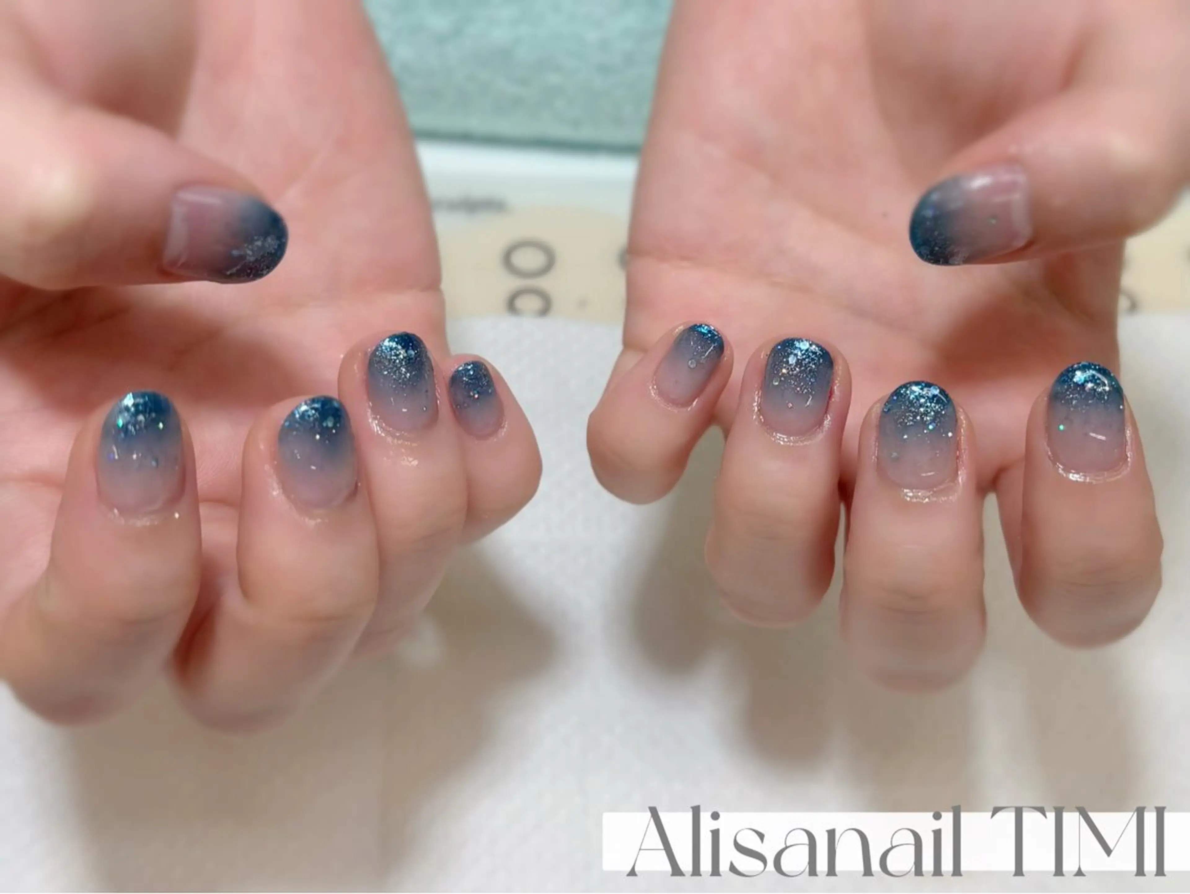 ネイル ラメ(グリッター) ラメグラデーション ハンドネイル Alisa nail Timiのネイルデザイン