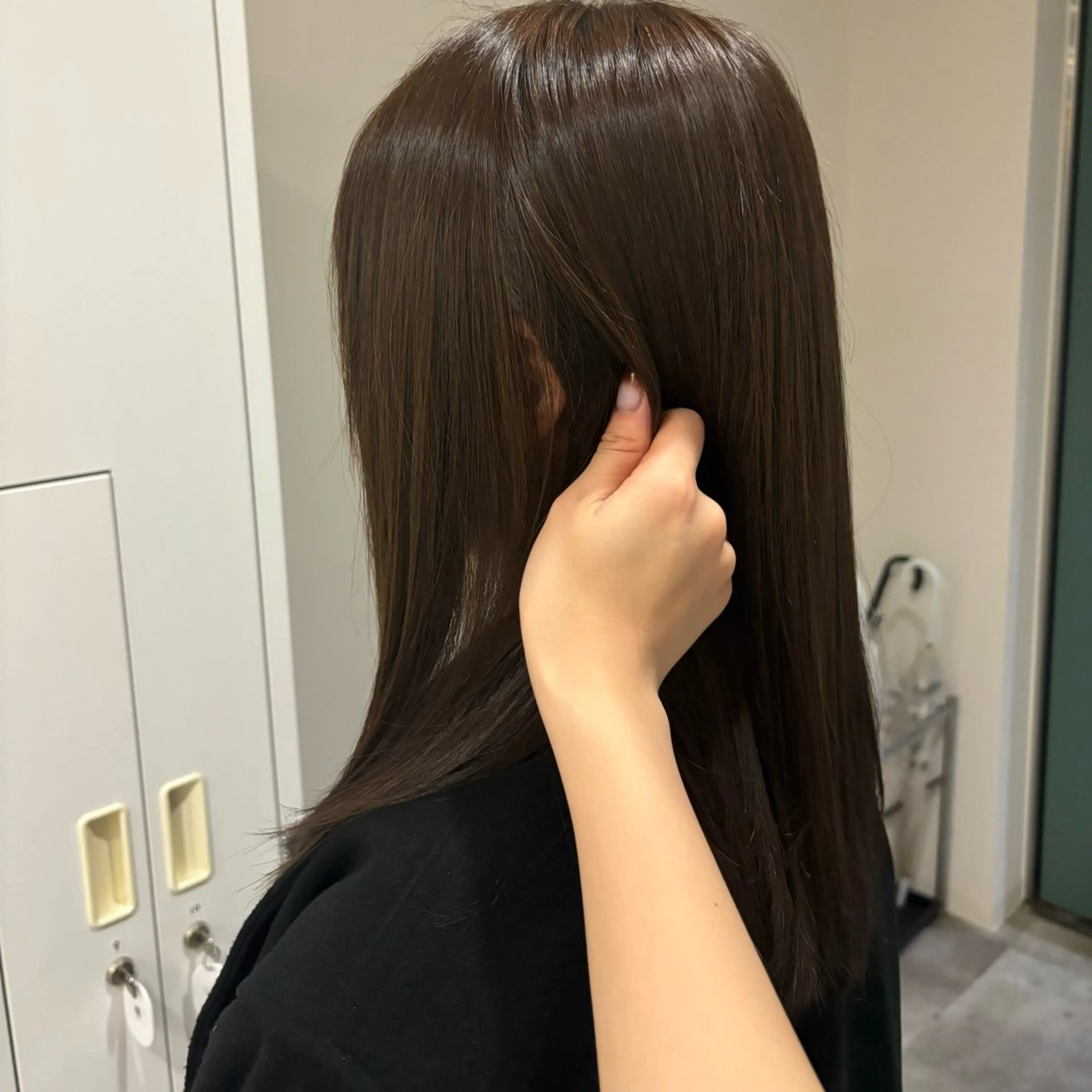 ミディアム カラー ブラウンカラー チョコレートブラウン 透明感カラー 髪質改善 トリートメント CHAINON×FeM#所属・名駅/sHiHo/透 明感カラー✨🎀/のヘアスタイル