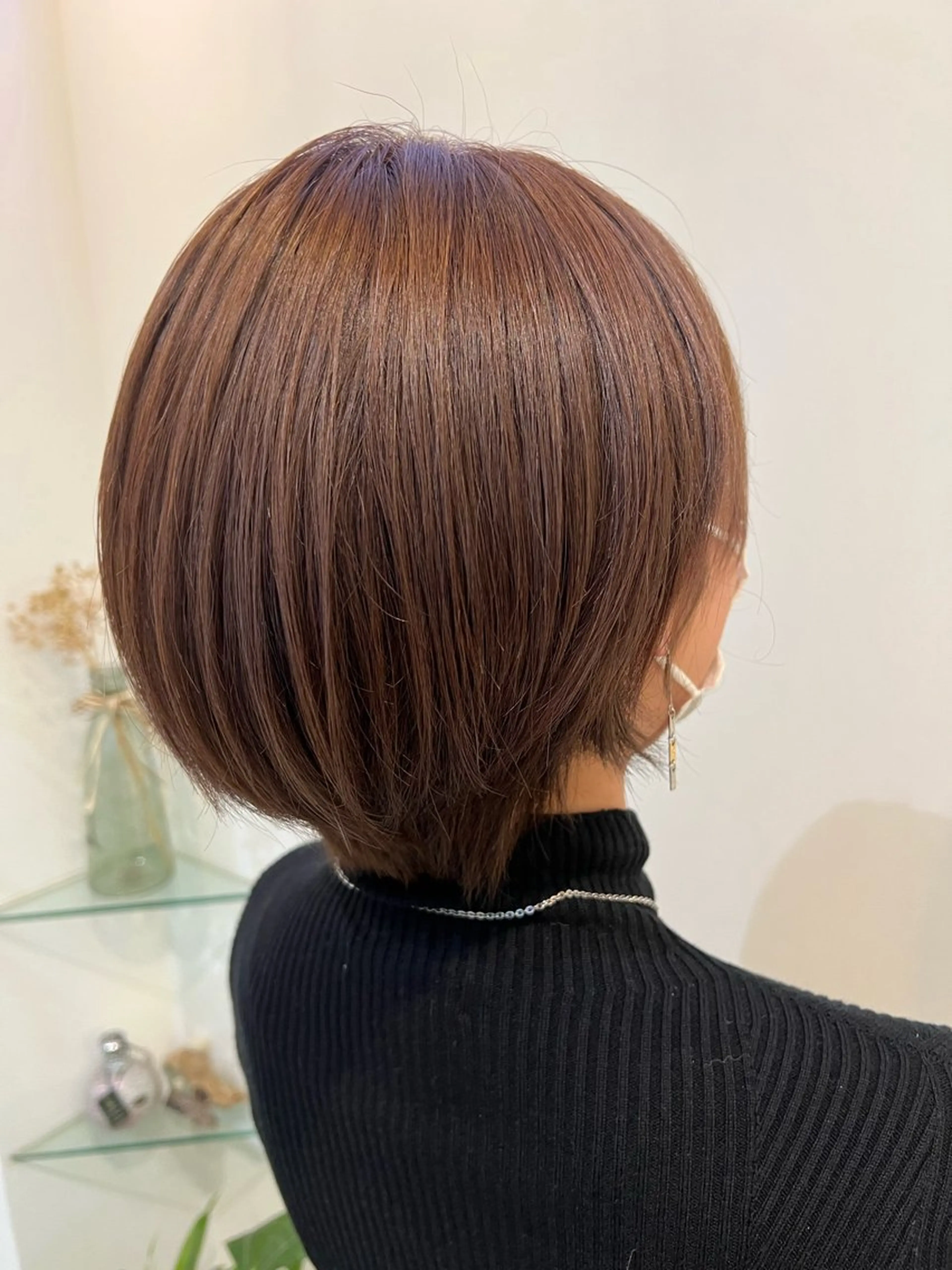 ショート カラー ブリーチしない暖色 カラー🥀杉 優菜のヘアスタイル