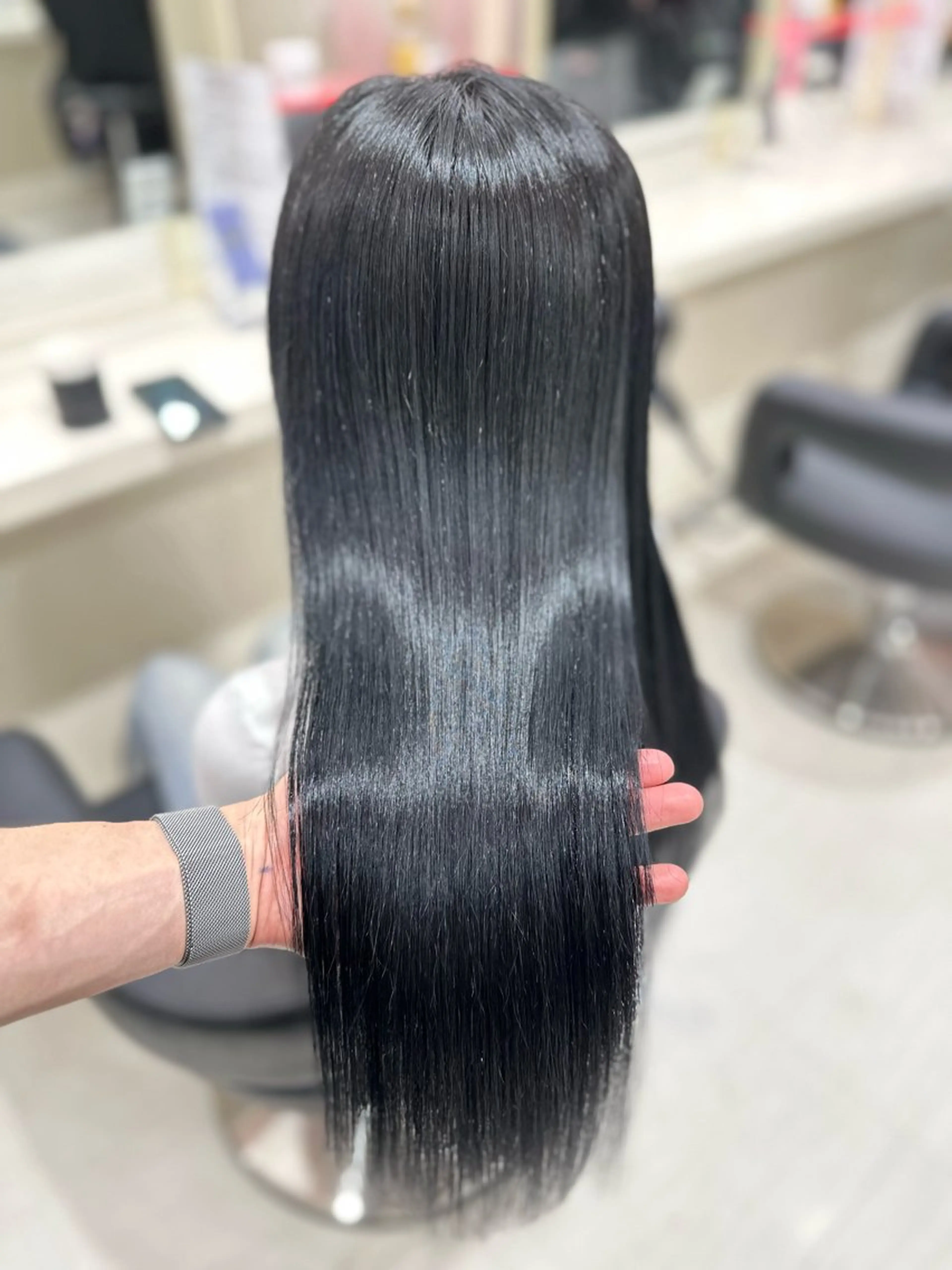 カラー 黒髪 ブルーカラー ブルーブラック ヘアカラー 【ブリーチモデル】 募集🦋hina🦋のヘアスタイル