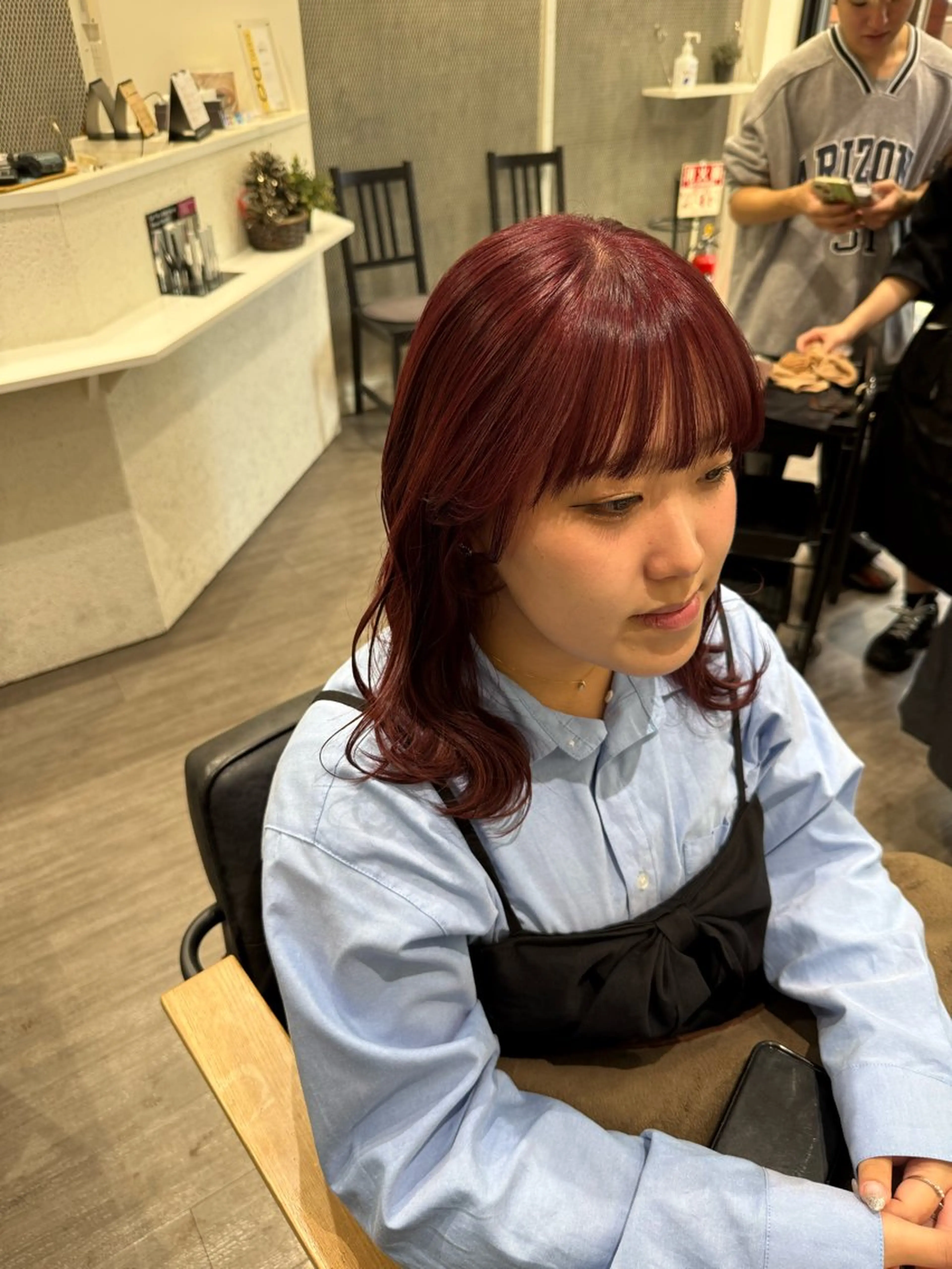 ミディアム カラー ブリーチ レッドカラー カット ヘアカラー トリートメント 艶髪レイヤー上田 紗也🇰🇷💗のヘアスタイル