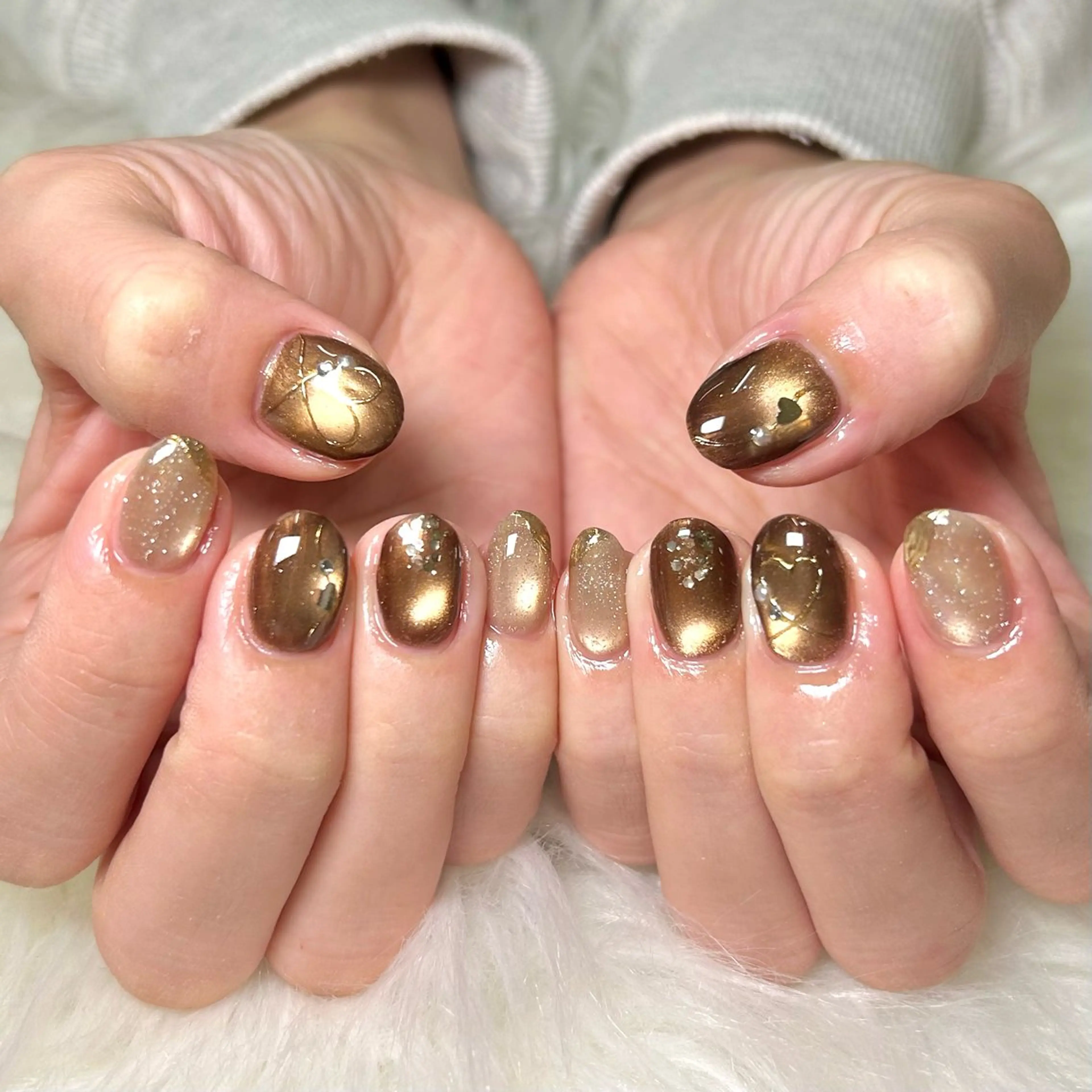 ネイル アートネイル ミラーネイル ハンドネイル yamane de  salonのネイルデザイン