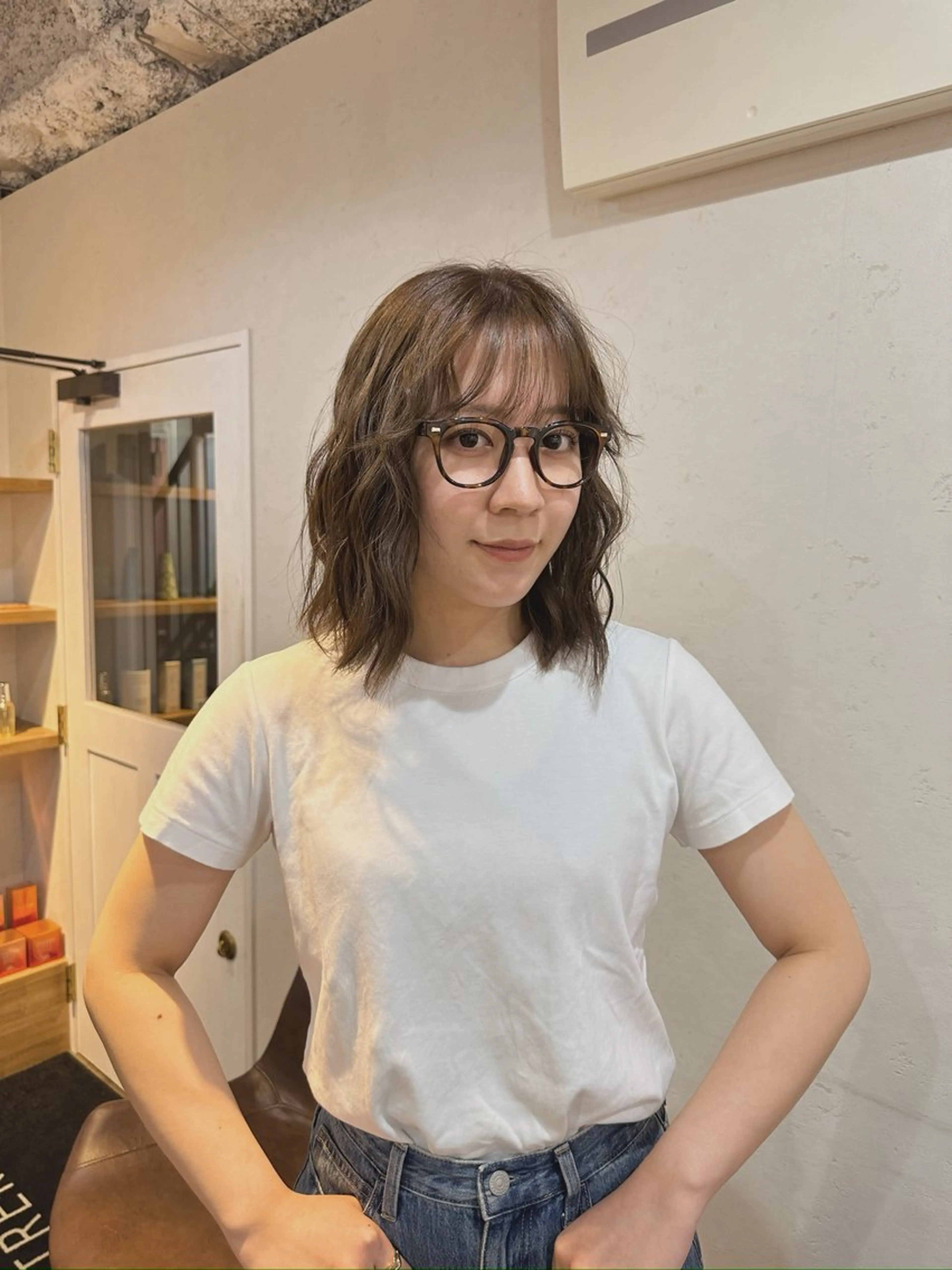 セミロング ヘアカラー 🧣misaki 透明感カラー🧣のヘアスタイル