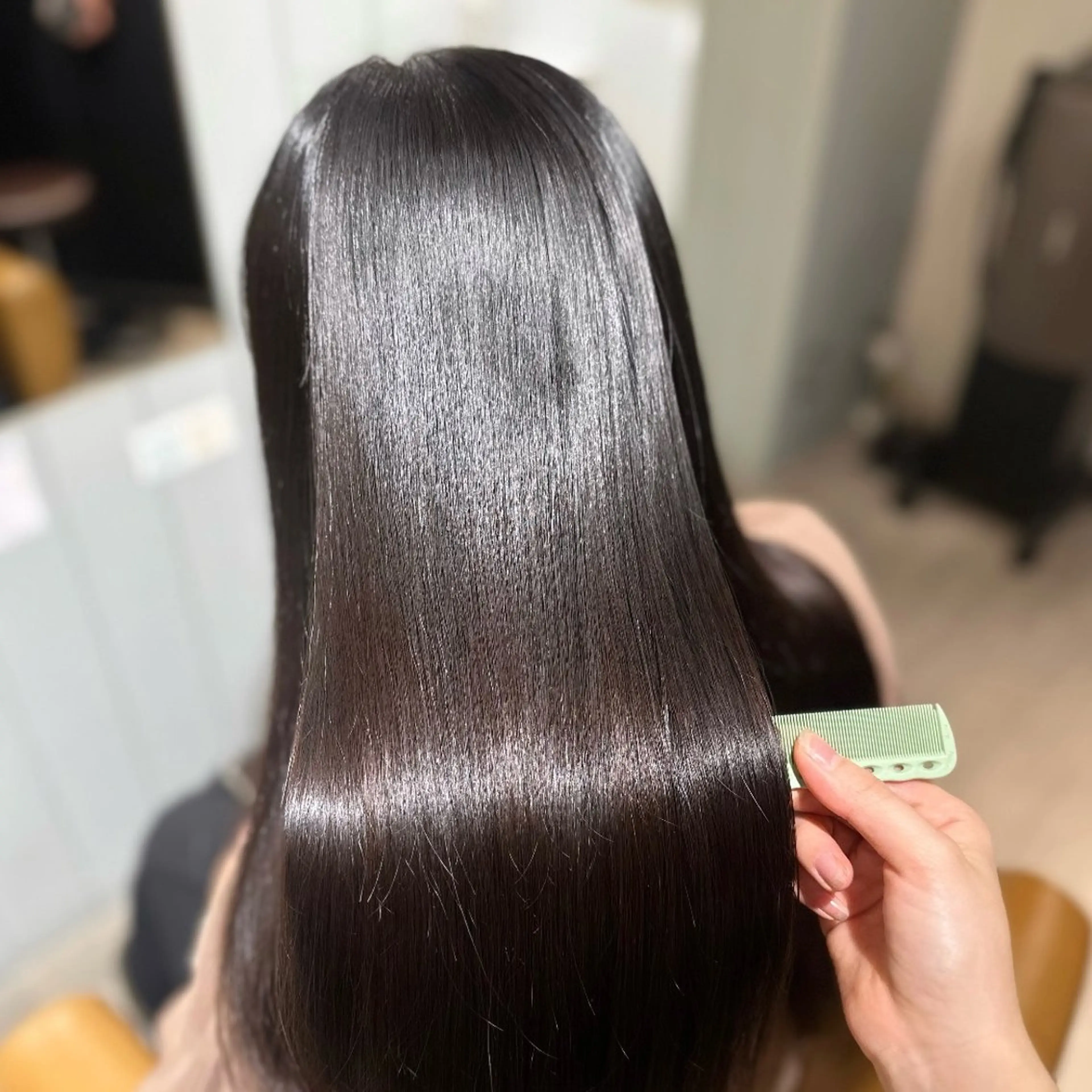 ロング カラー パーマ 縮毛矯正 ヘアカラー 縮毛矯正 トリートメント 韓国ヘア/髪質改善 /natsuki🧸のヘアスタイル