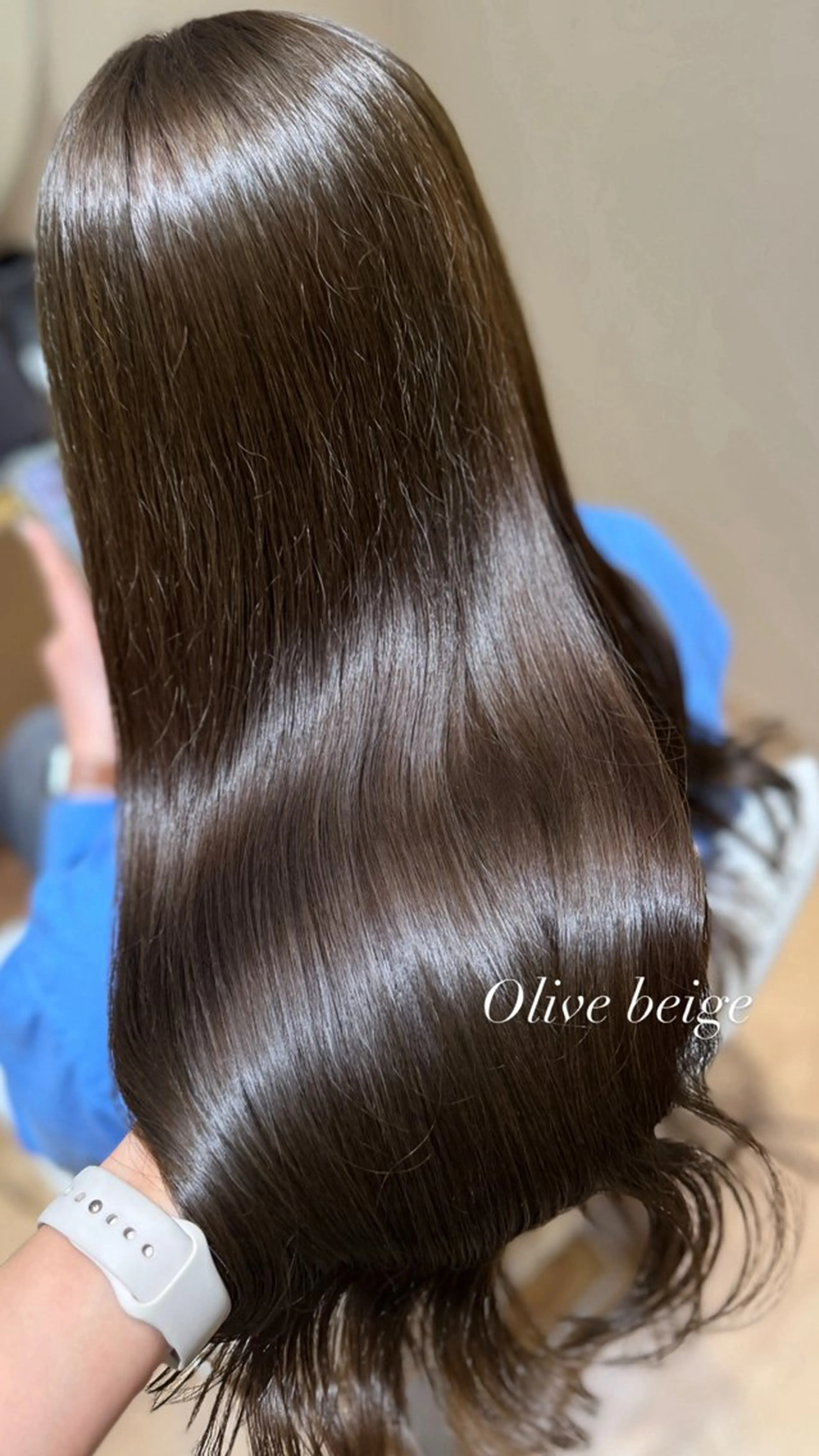 ロング カラー ベージュカラー 透明感カラー ダブルカラー オリーブベージュ ヘアカラー トリートメント Minori🤎 ナチュラル韓国ヘアのヘアスタイル