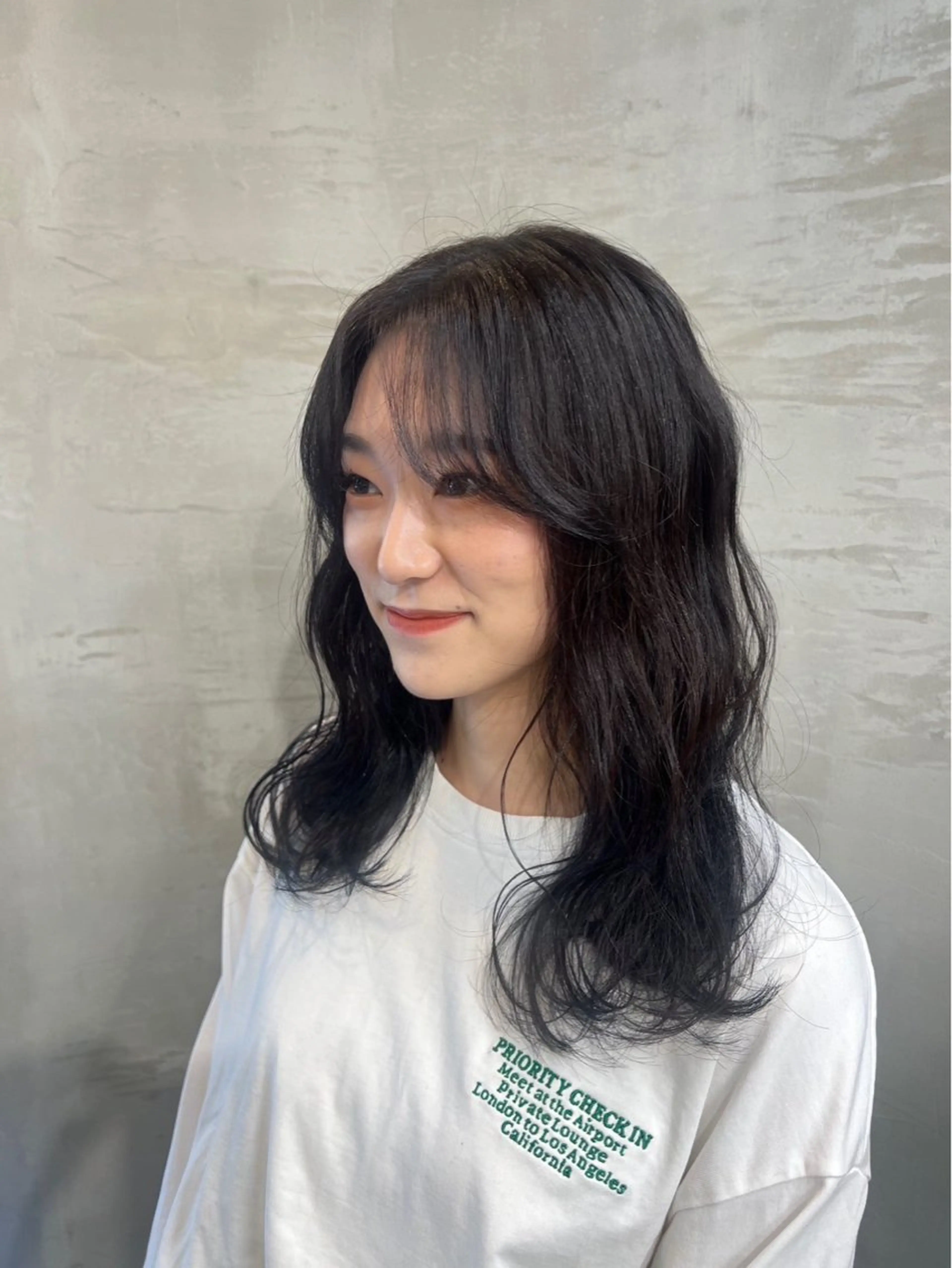 ロング カラー 赤石るな ／nabi  船橋のヘアスタイル