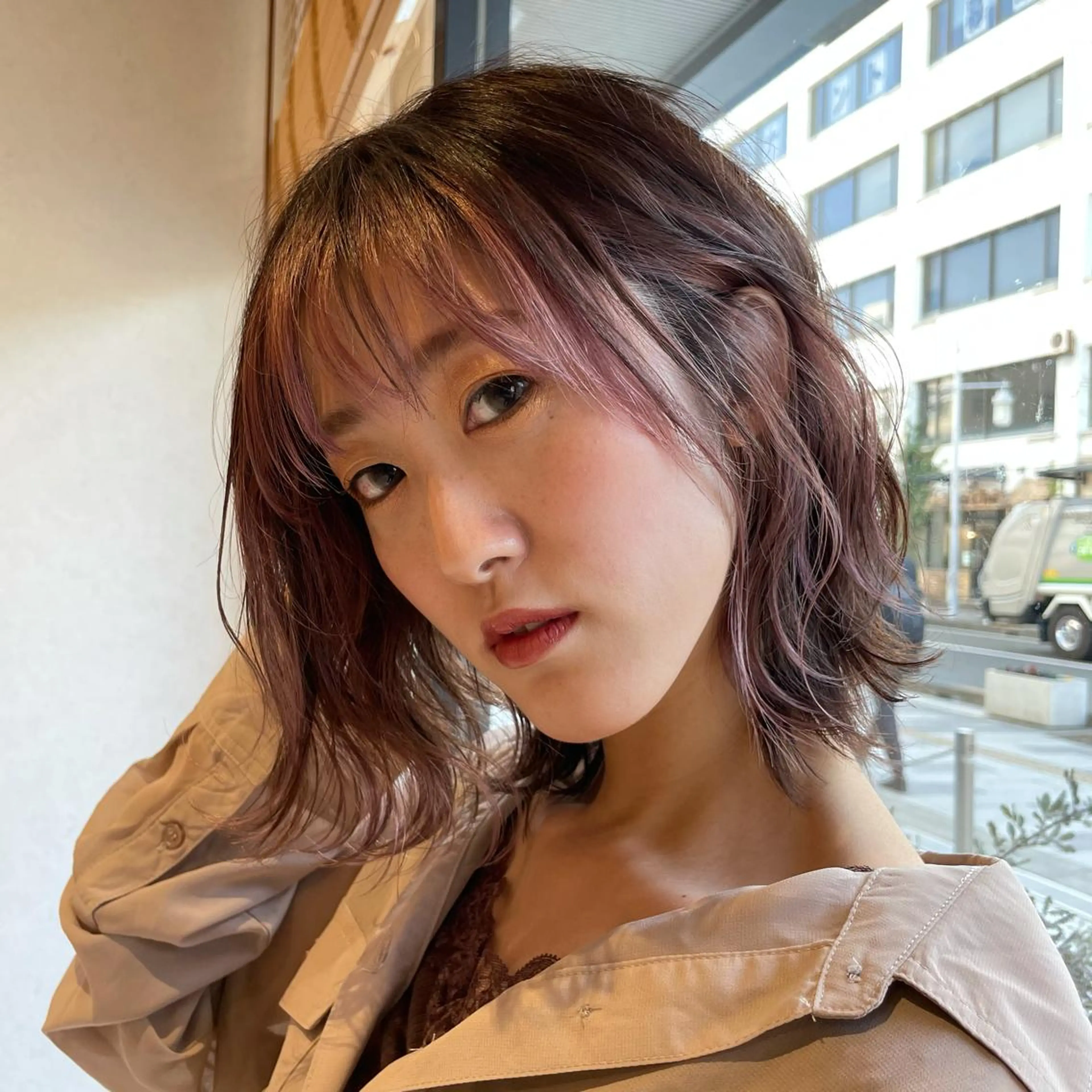 ミディアム うる艶レイヤーカット hinakoのヘアスタイル