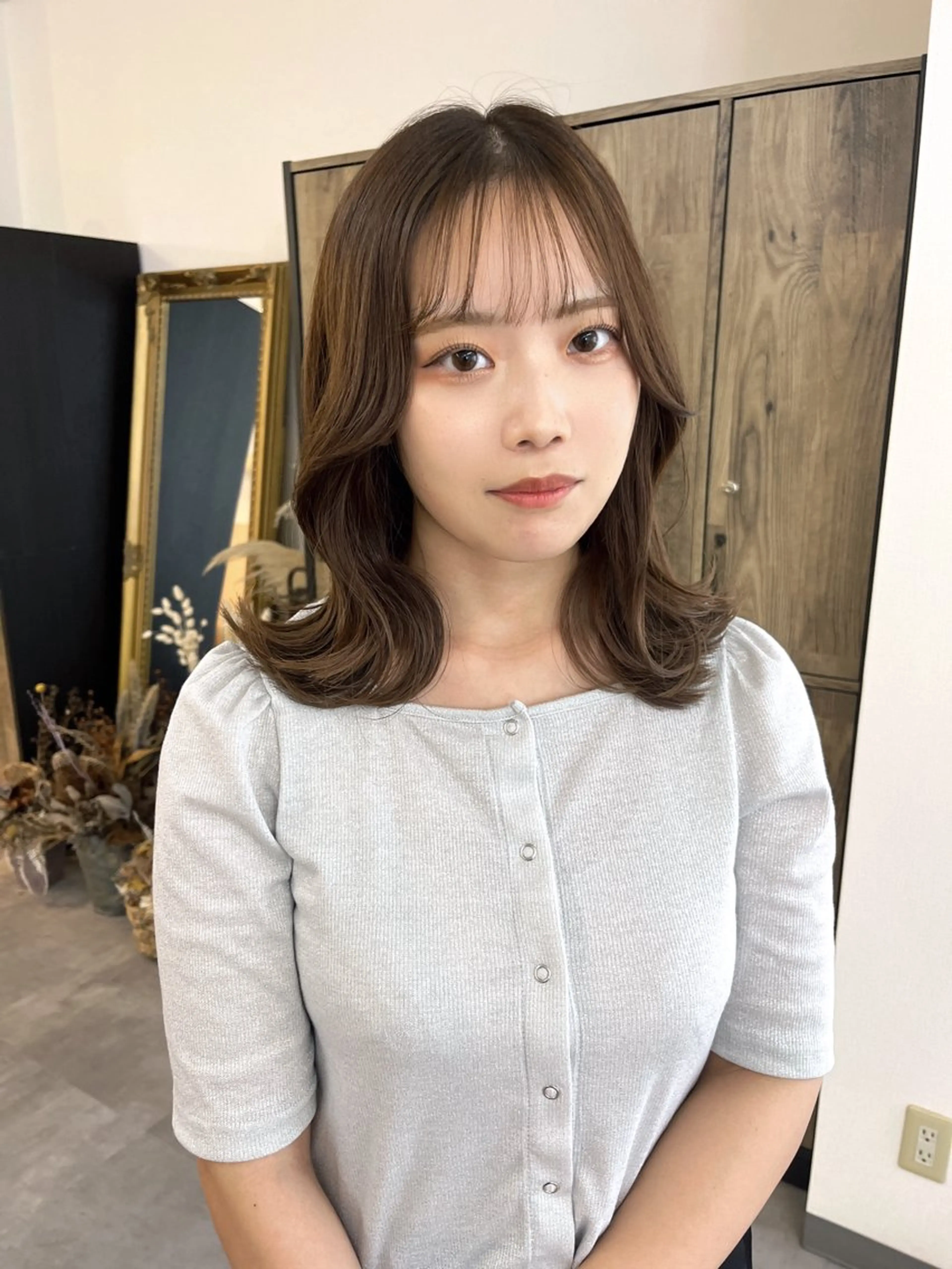 セミロング カット ヘアカラー トリートメント 当日予約◎ risaのヘアスタイル