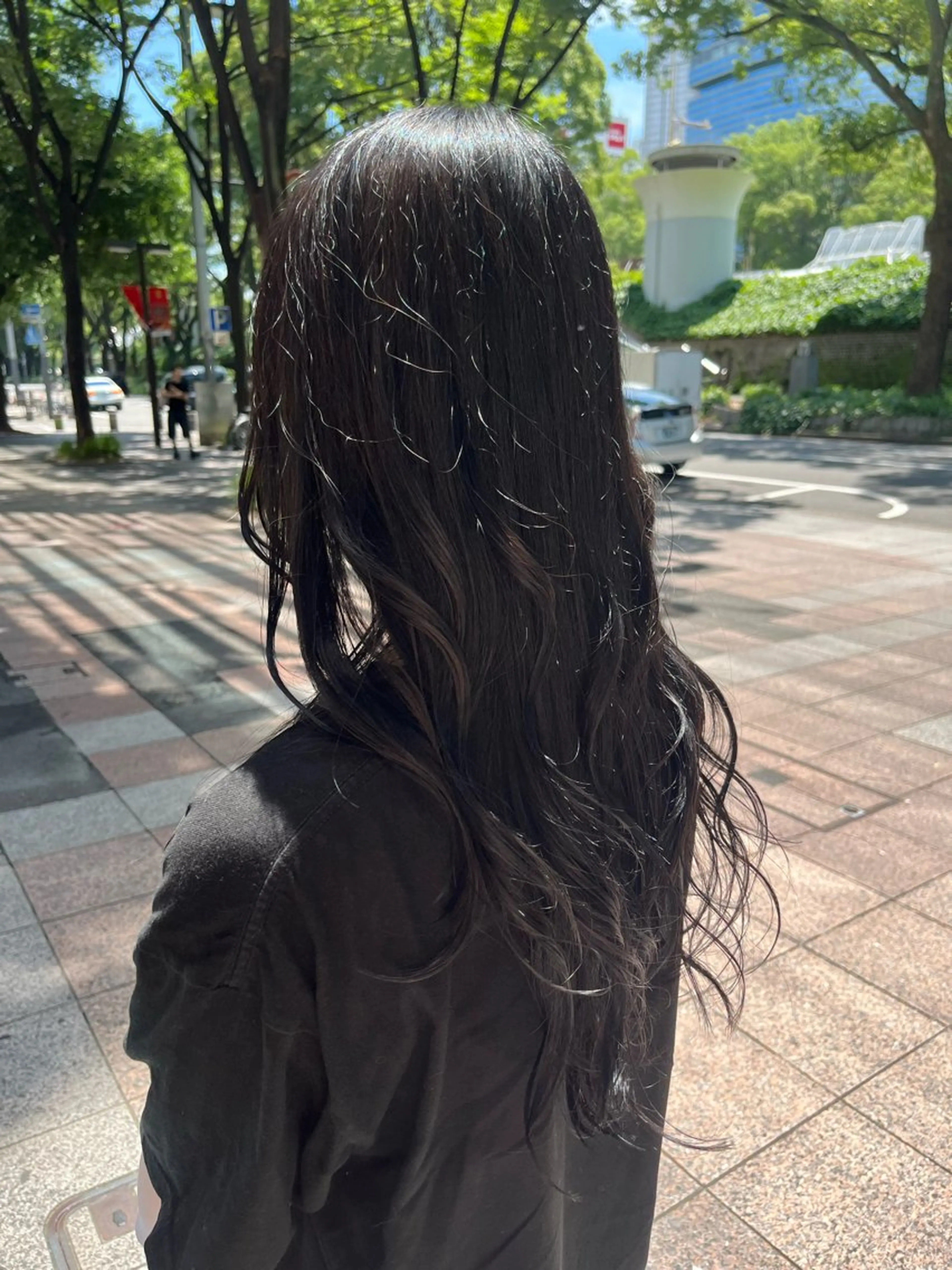ロング カラー 中山 優里のヘアスタイル