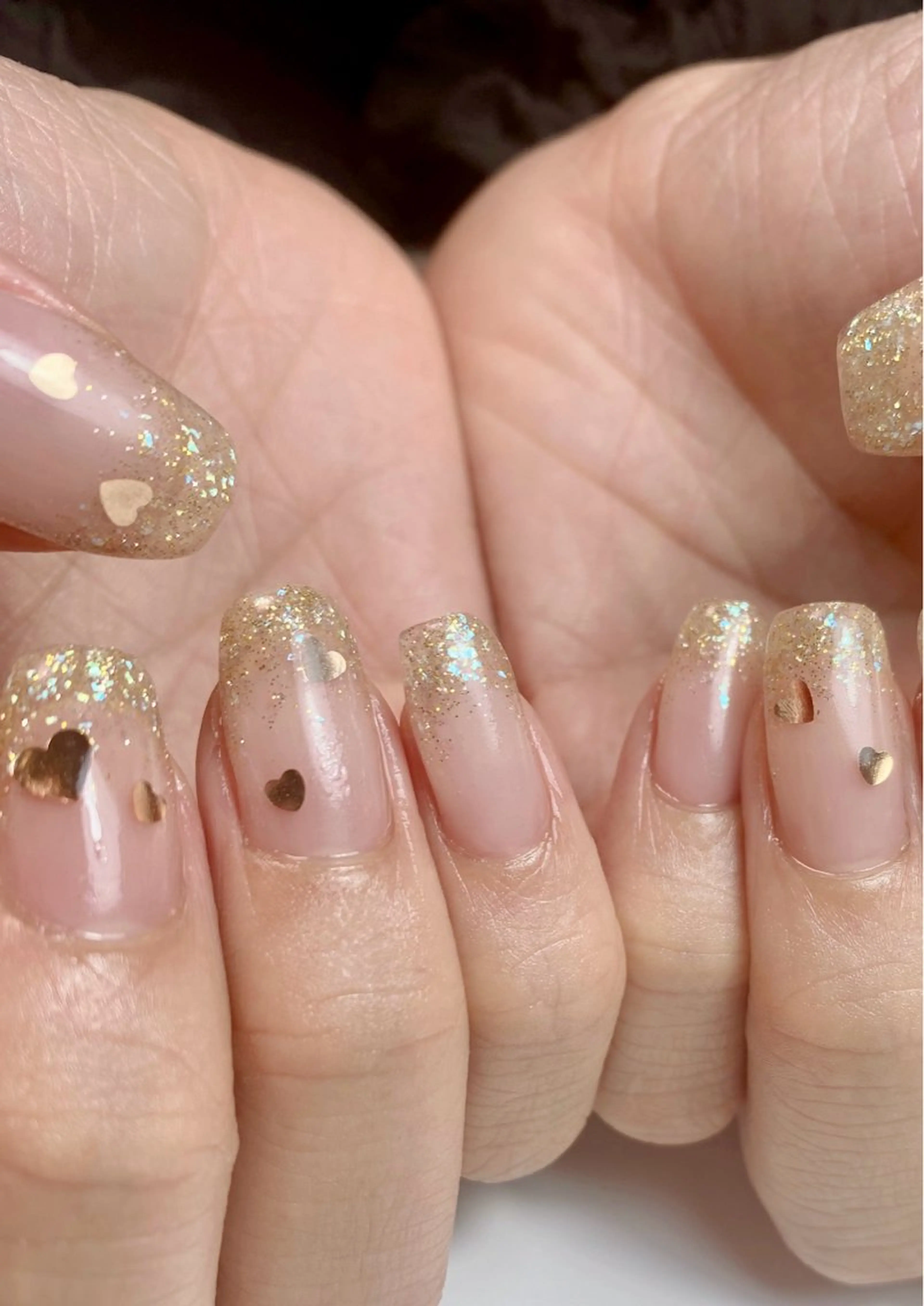 ネイル フラッシュネイル ハート ホログラムネイル キラキラネイル Nail Salon K 🧸美爪育成のネイルデザイン