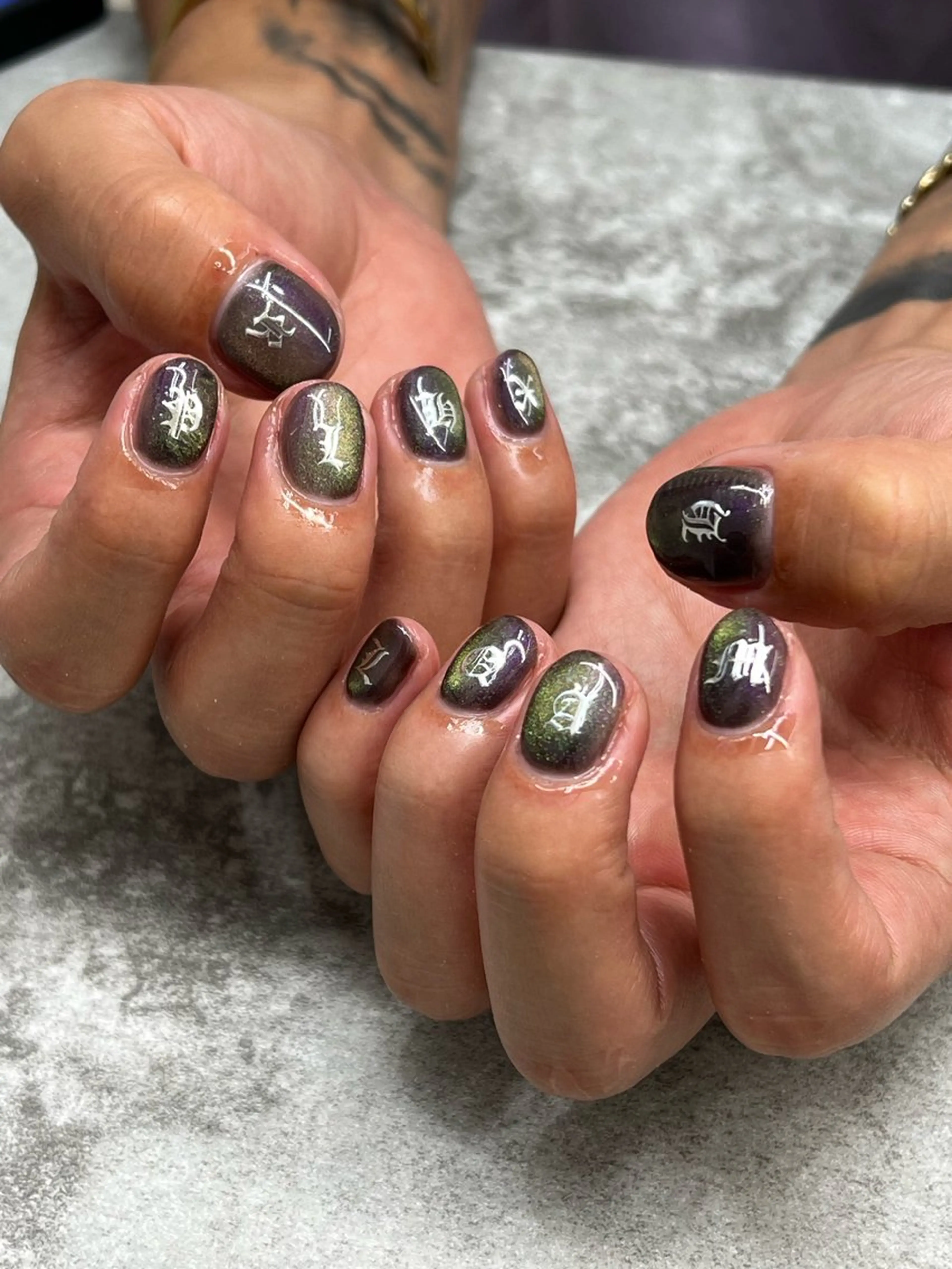 メンズ ネイル アートネイル マグネットネイル メンズネイル ハンドネイル Luann nail所属・Luann nail Sakiのネイルデザイン
