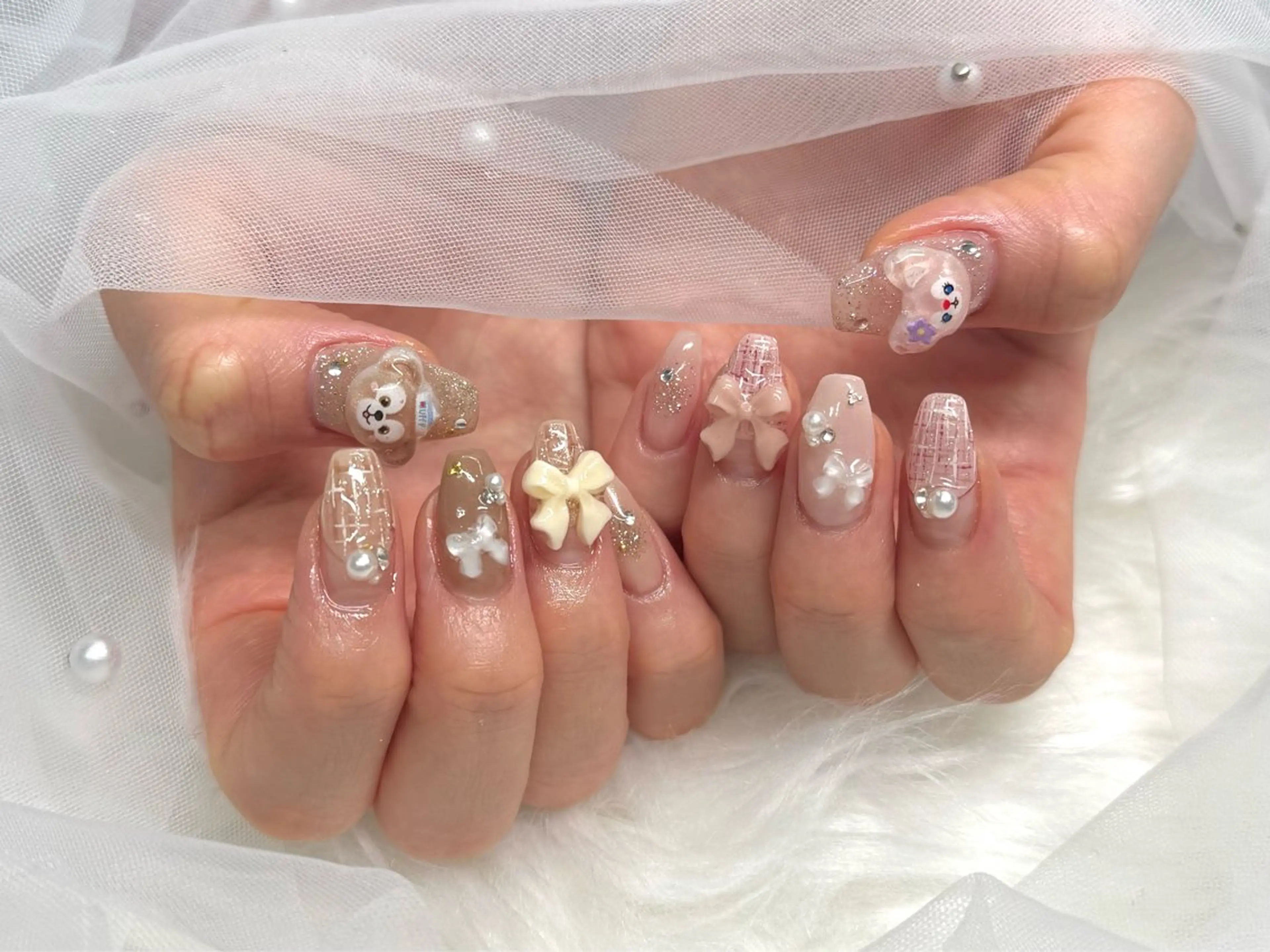 ネイル チークネイル 持ち込み ツイードネイル ハンドネイル 🫧Rio🫧ネイル /渋谷🫧ワンホンのネイルデザイン