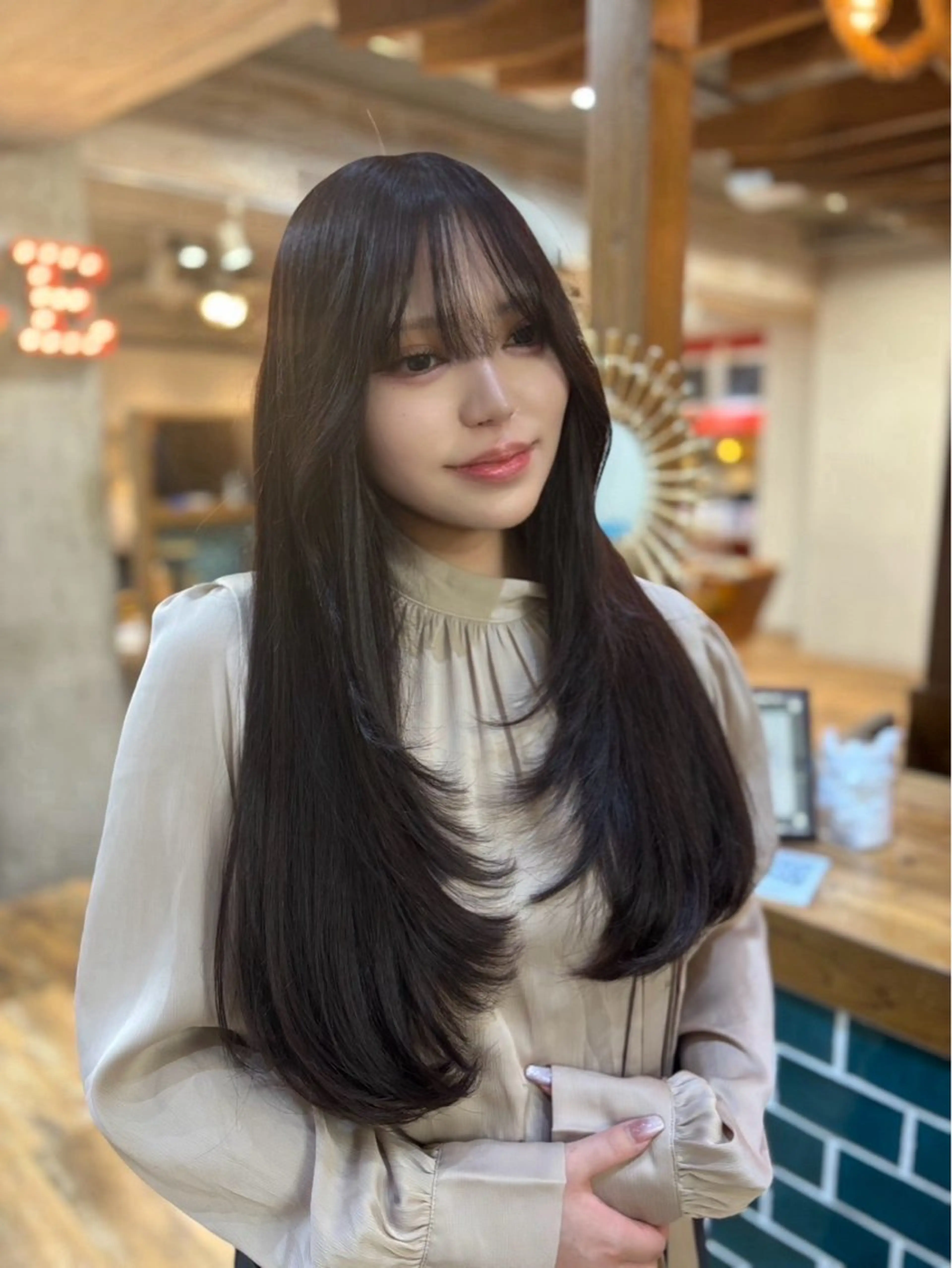 ロング カット ヘアカラー トリートメント ♥️ボブ/ブリーチ なしカラー/mahoのヘアスタイル