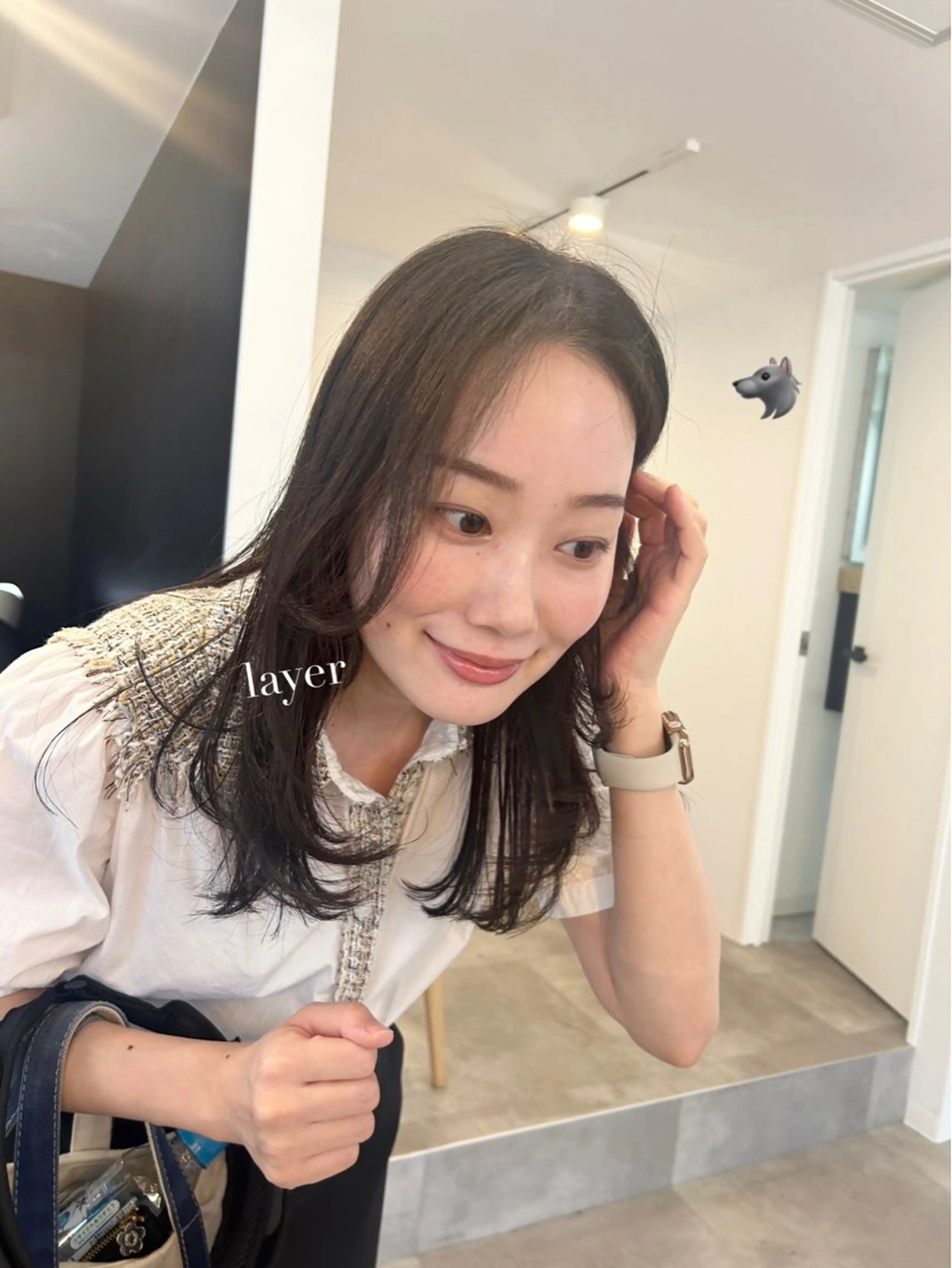 ミディアム レイヤーカット 暖色･似合わせカラー (廣石沙英🎀)のヘアスタイル