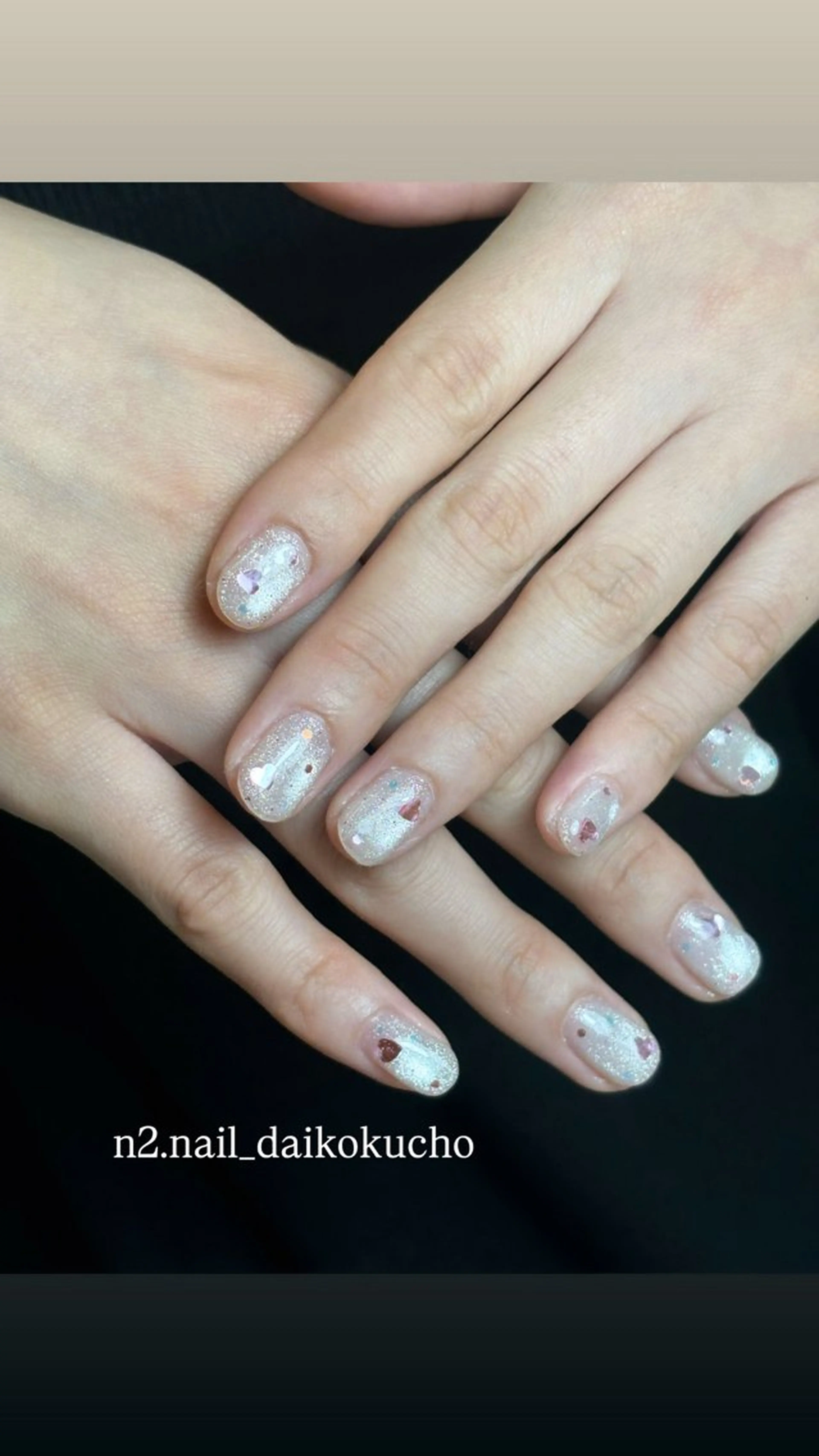 ネイル ジェルネイル ハート ラメ(グリッター) シンプルネイル N2 nailのネイルデザイン