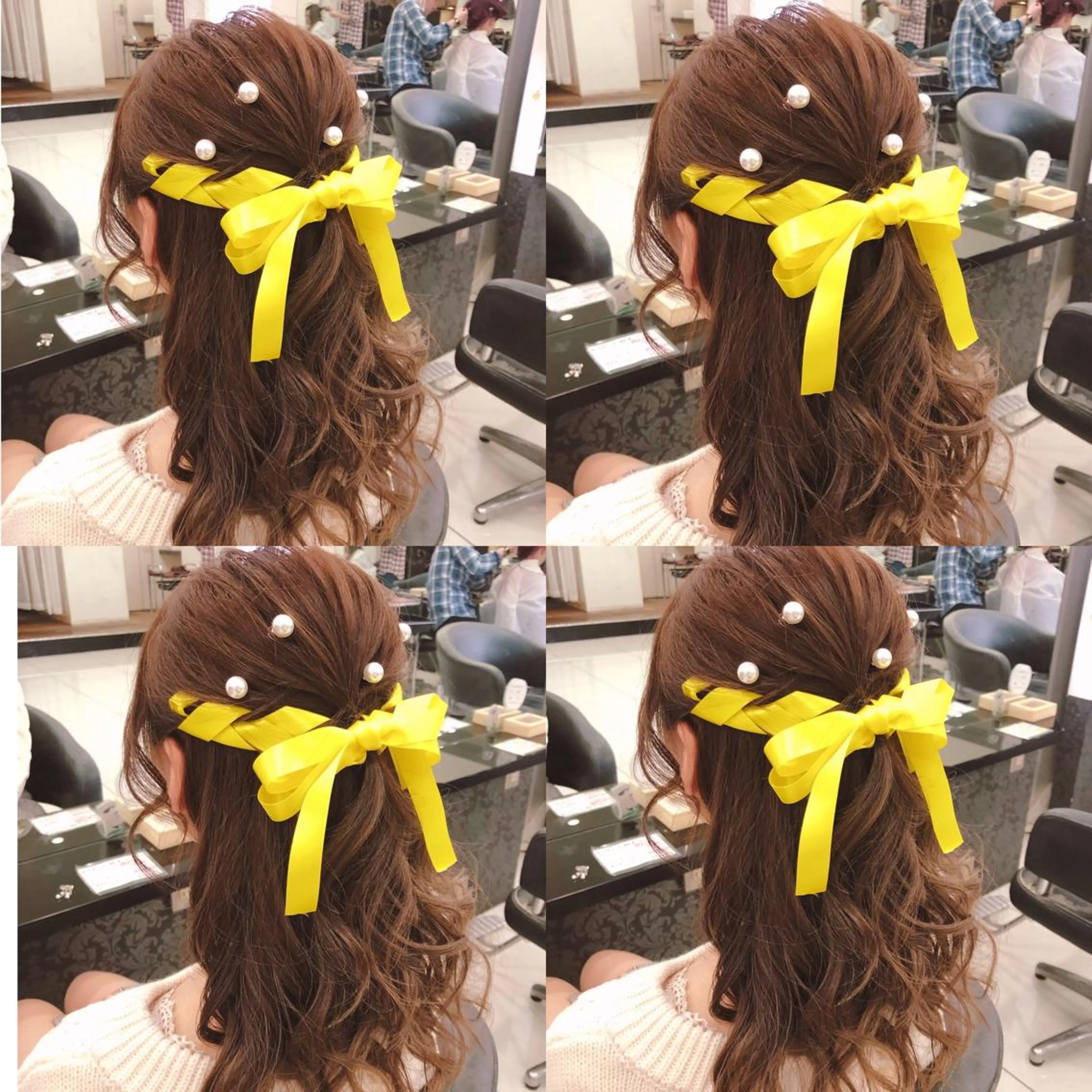 セミロング ヘアアレンジ ハーフアップ ヘアセット 🌷MAYU 🌷のヘアスタイル