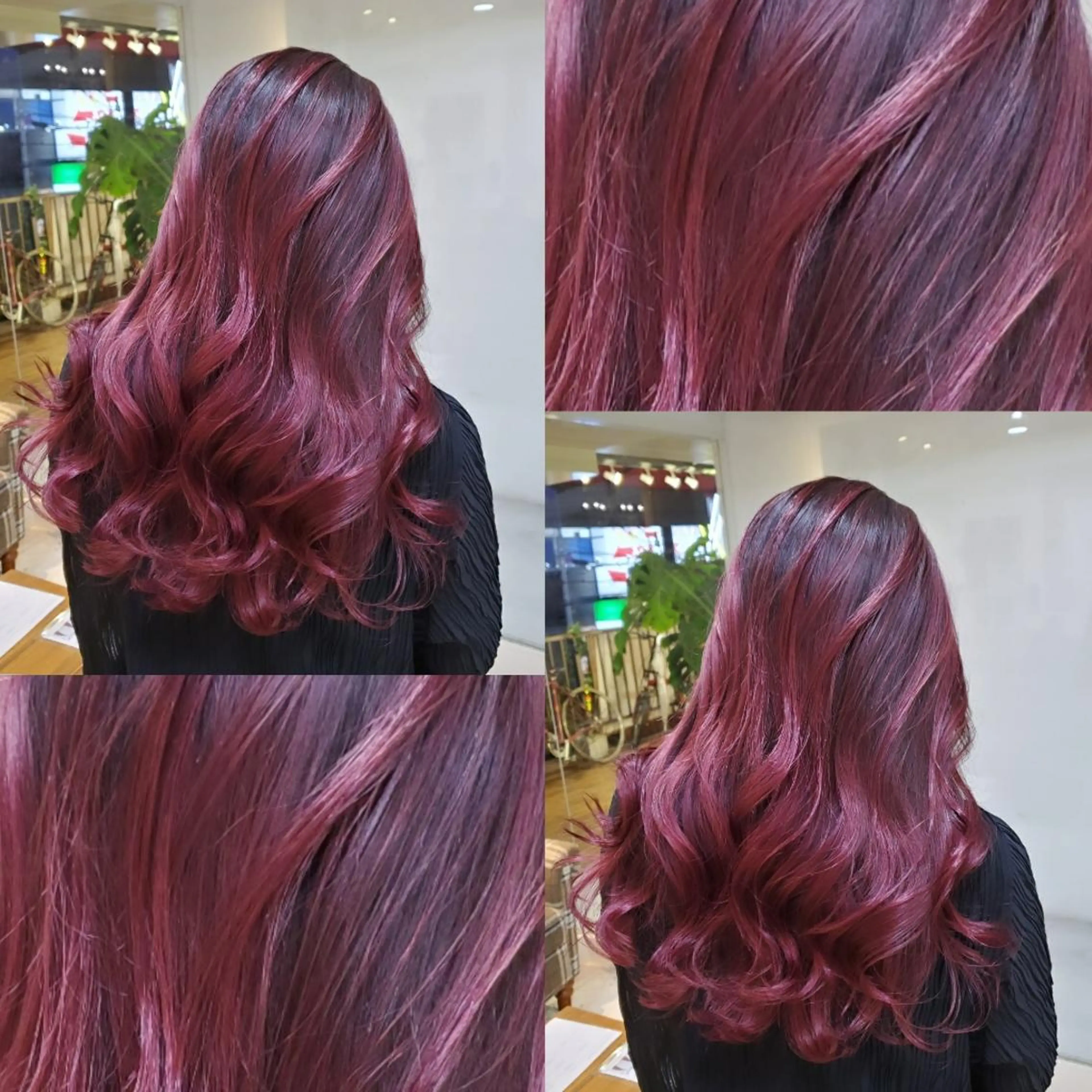 ロング ツヤ髪✨縮毛矯正 ハイトーンカラーのヘアスタイル