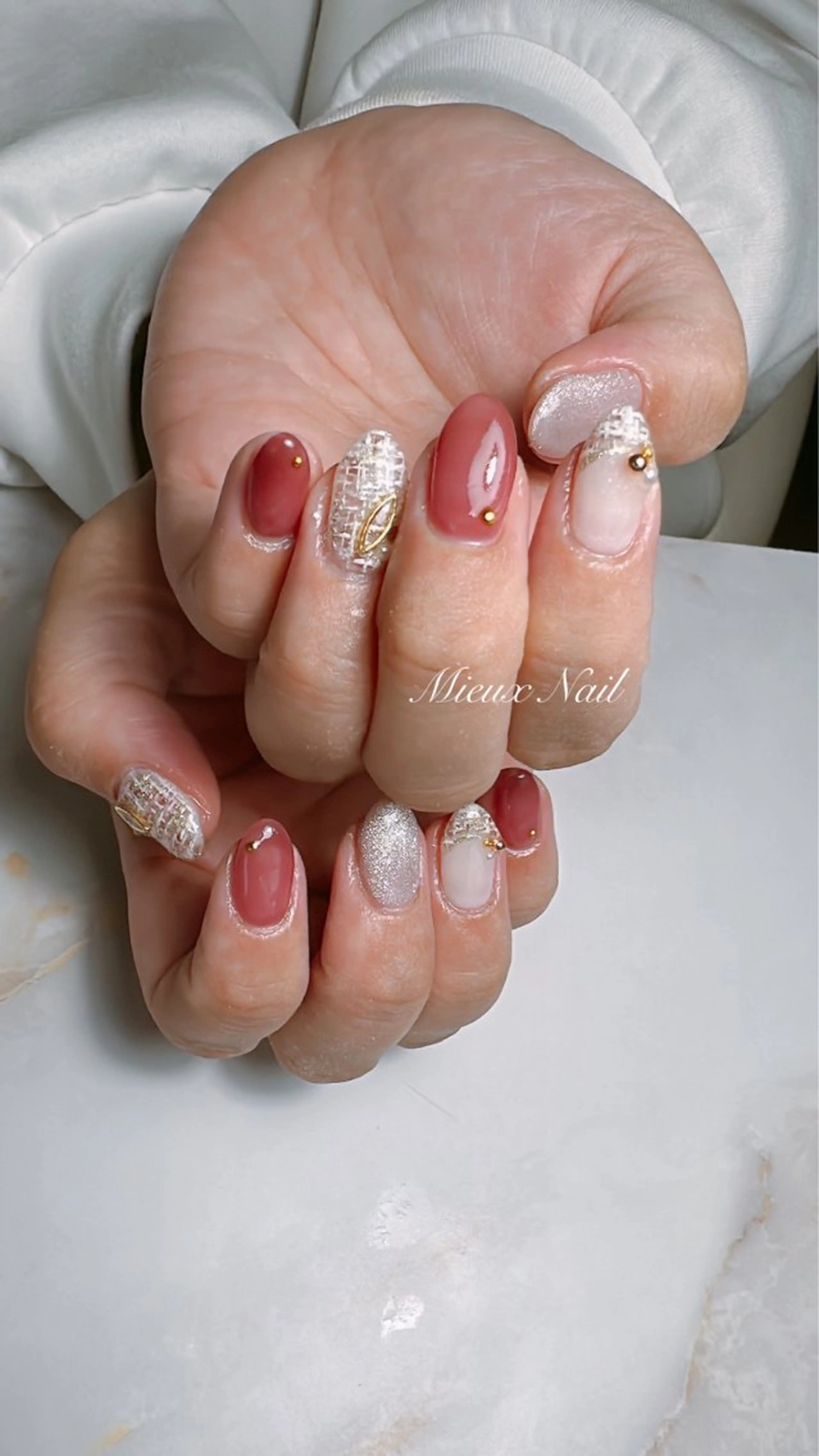 ネイル ブルー ジェルネイル パラジェル ハンドネイル 市川 麻衣子のネイルデザイン