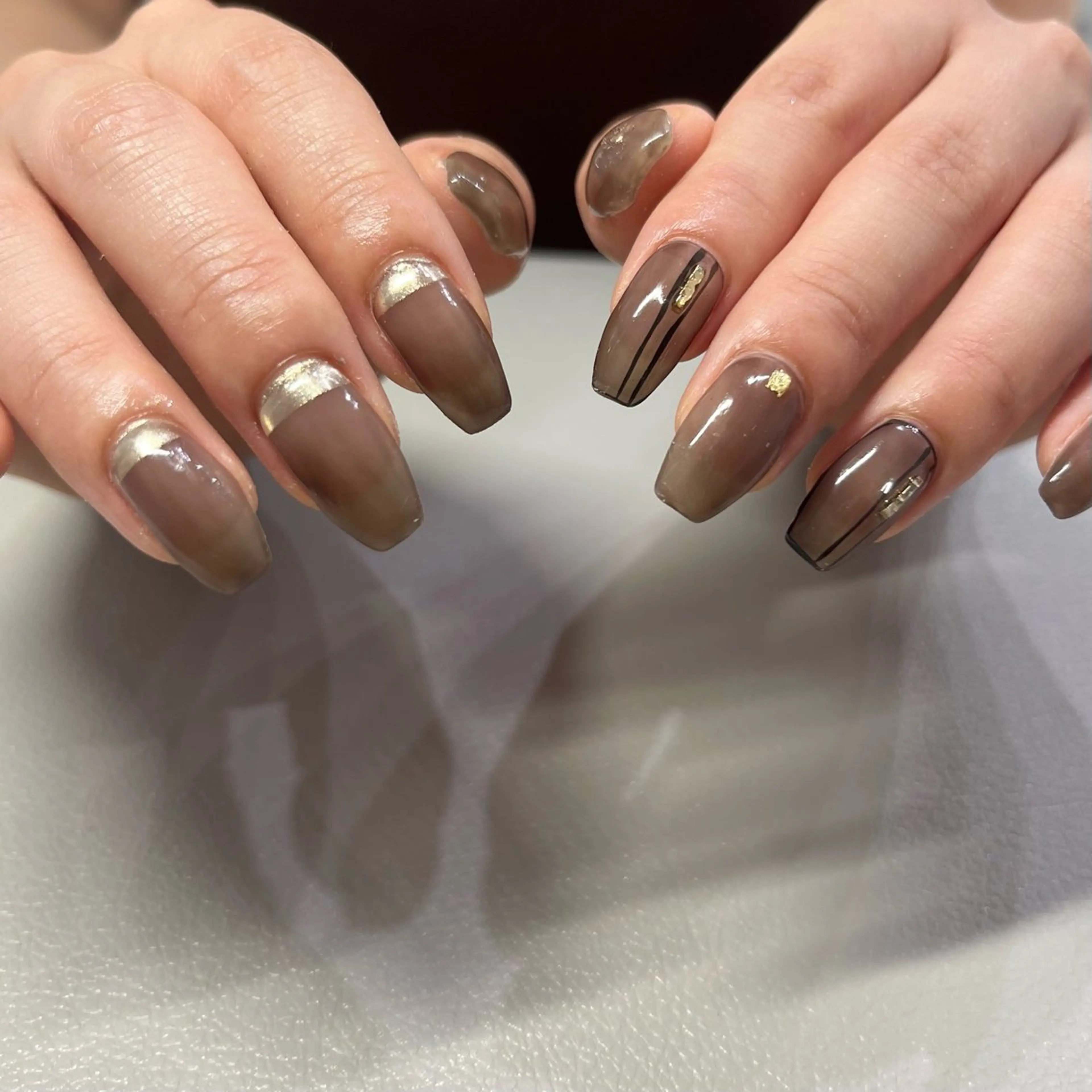 ネイル ハンドネイル Ray. ちゅるん系ニュアンスのネイルデザイン