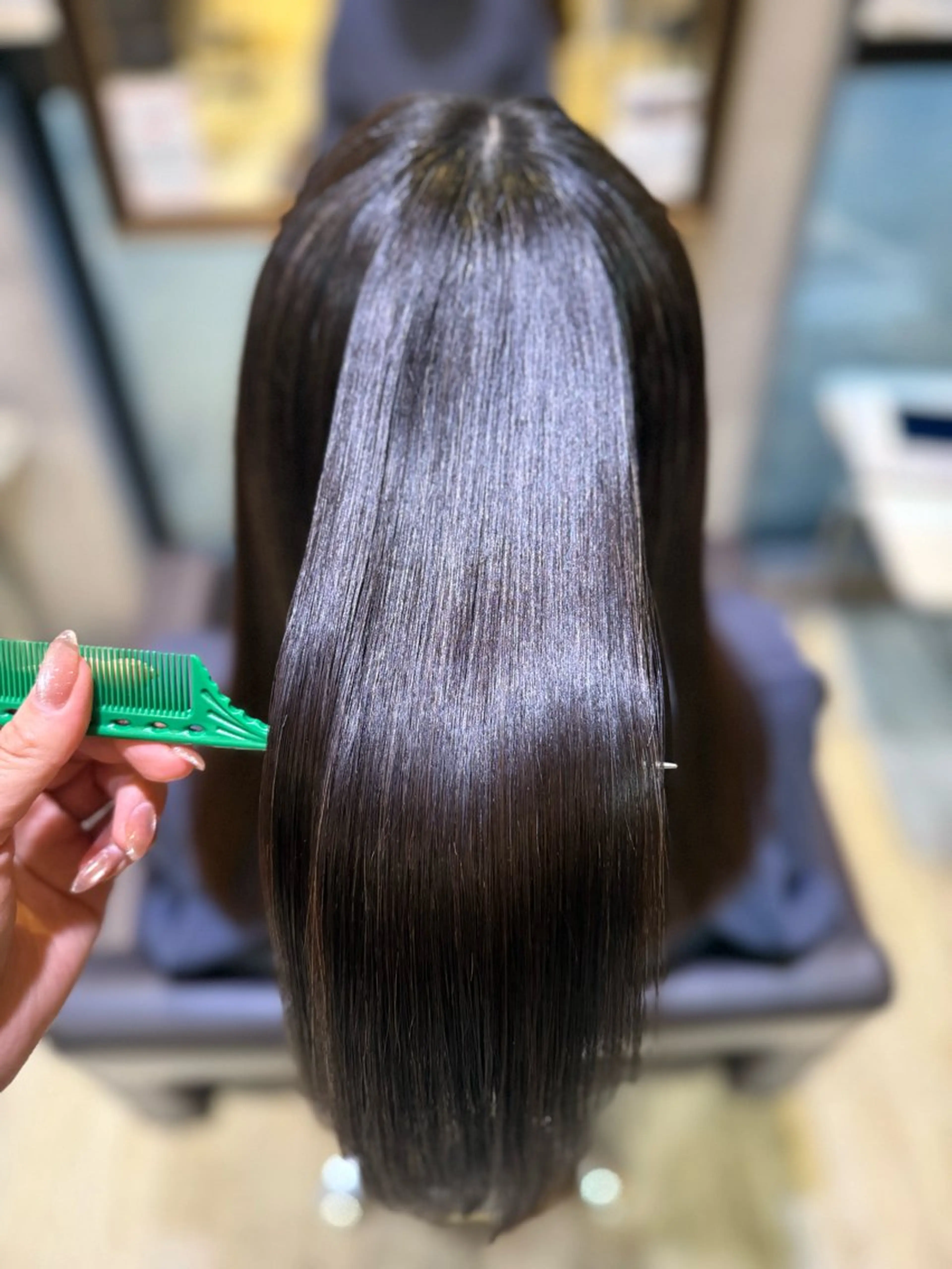 ロング 縮毛矯正 梨ア .のヘアスタイル