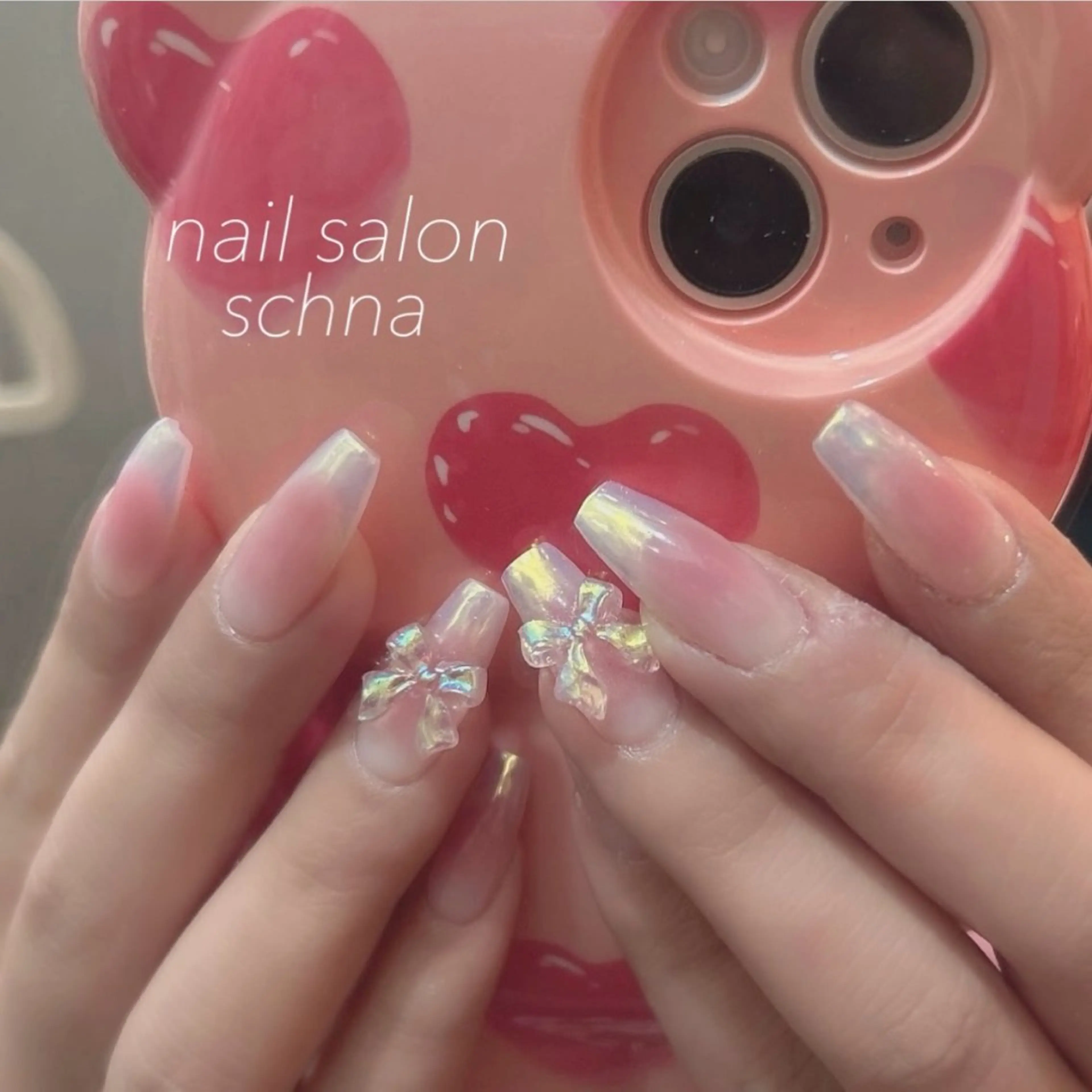 ネイル チークネイル フレンチネイル ミラーネイル nail salon schnaのネイルデザイン