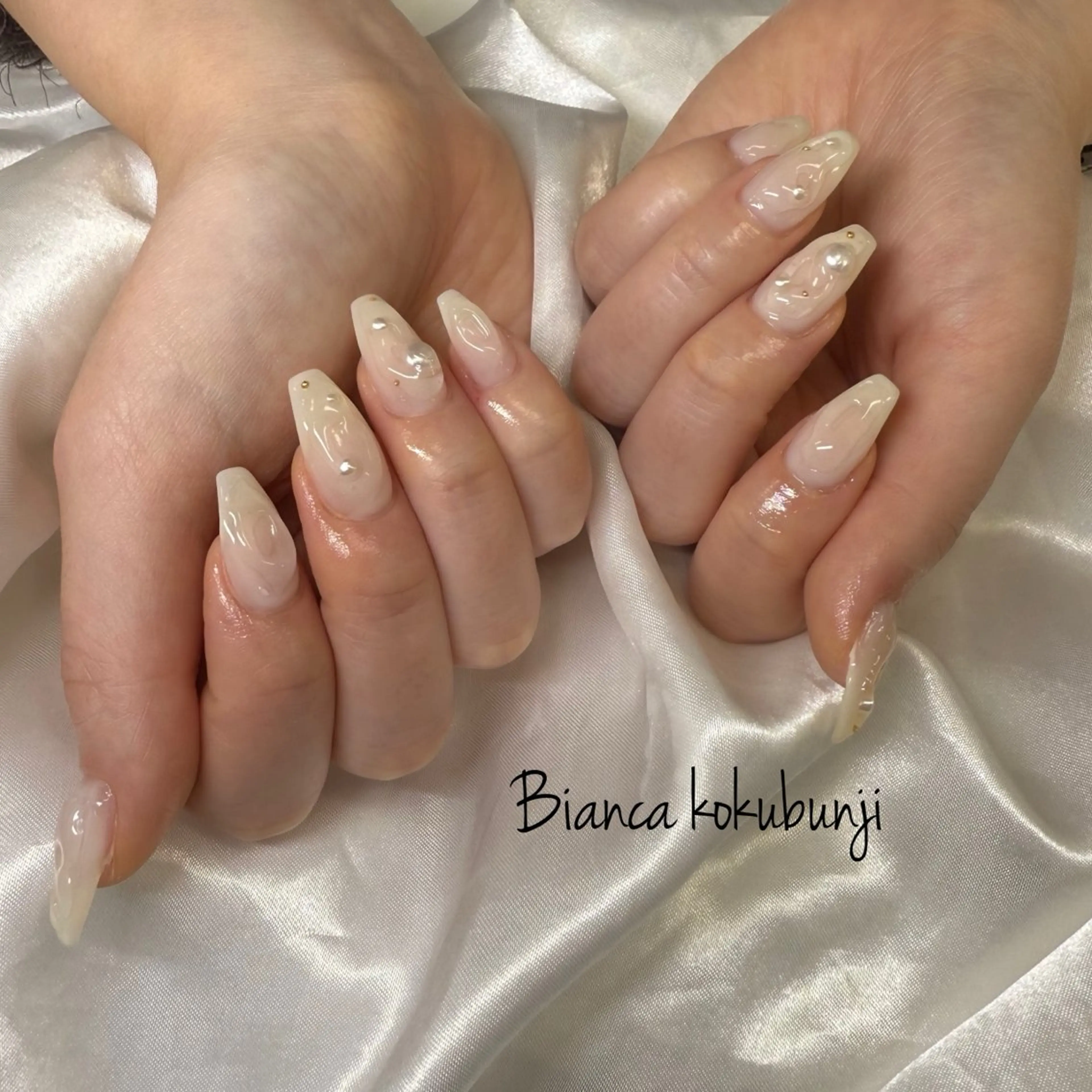 ネイル オフィスネイル シンプルネイル ハンドネイル Bianca☁国分寺 🤍店長/黒木愛美のネイルデザイン