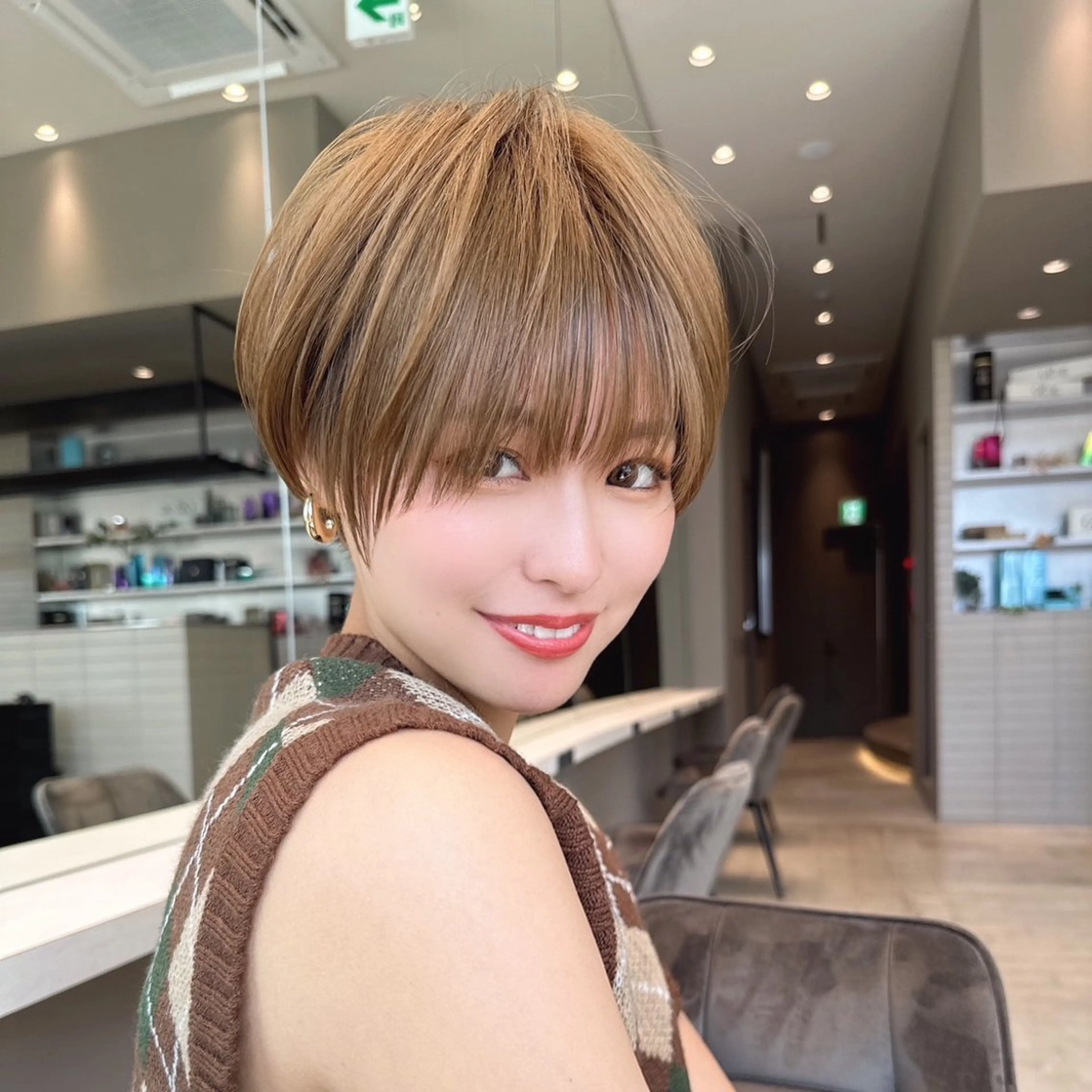 ショート カラー ブリーチなし/暖色/ 透明感/ririkaのヘアスタイル